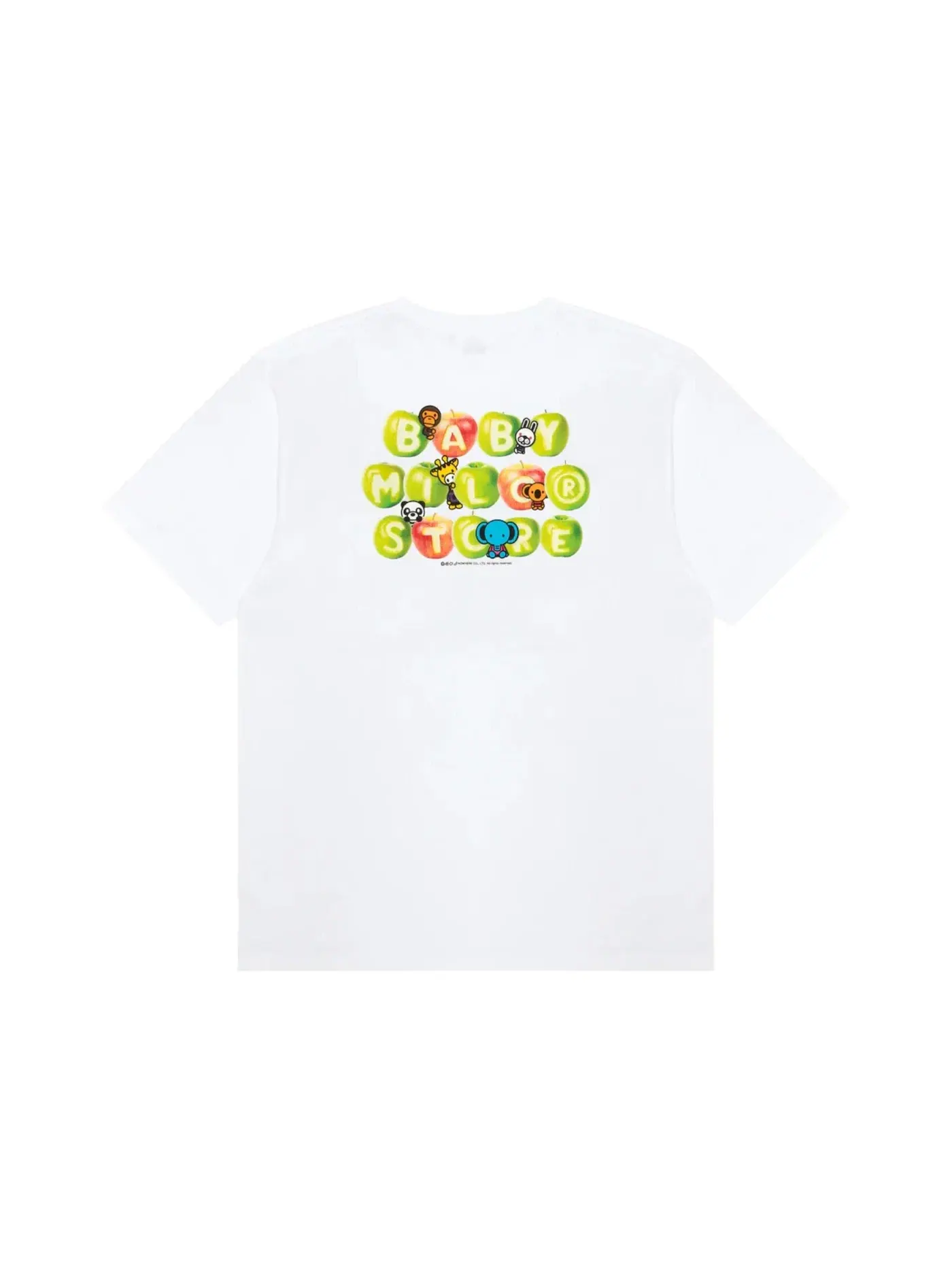 Женская футболка с принтом Baby Milo Apple BAPE — изображение 2 из 2, белый