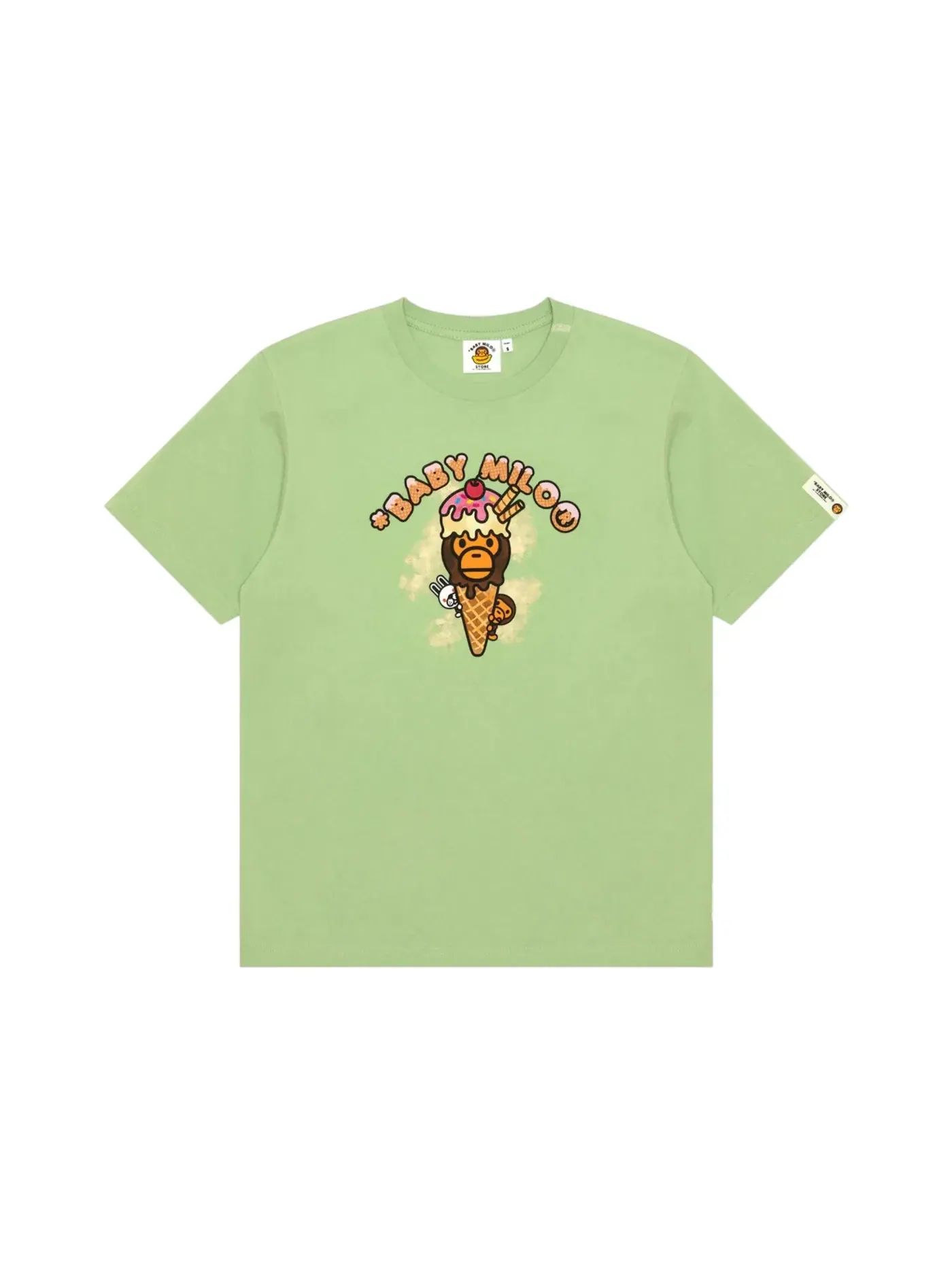 Женская футболка с принтом Baby Milo Ice Cream Tee BAPE — изображение 1 из 1, светлый зеленый
