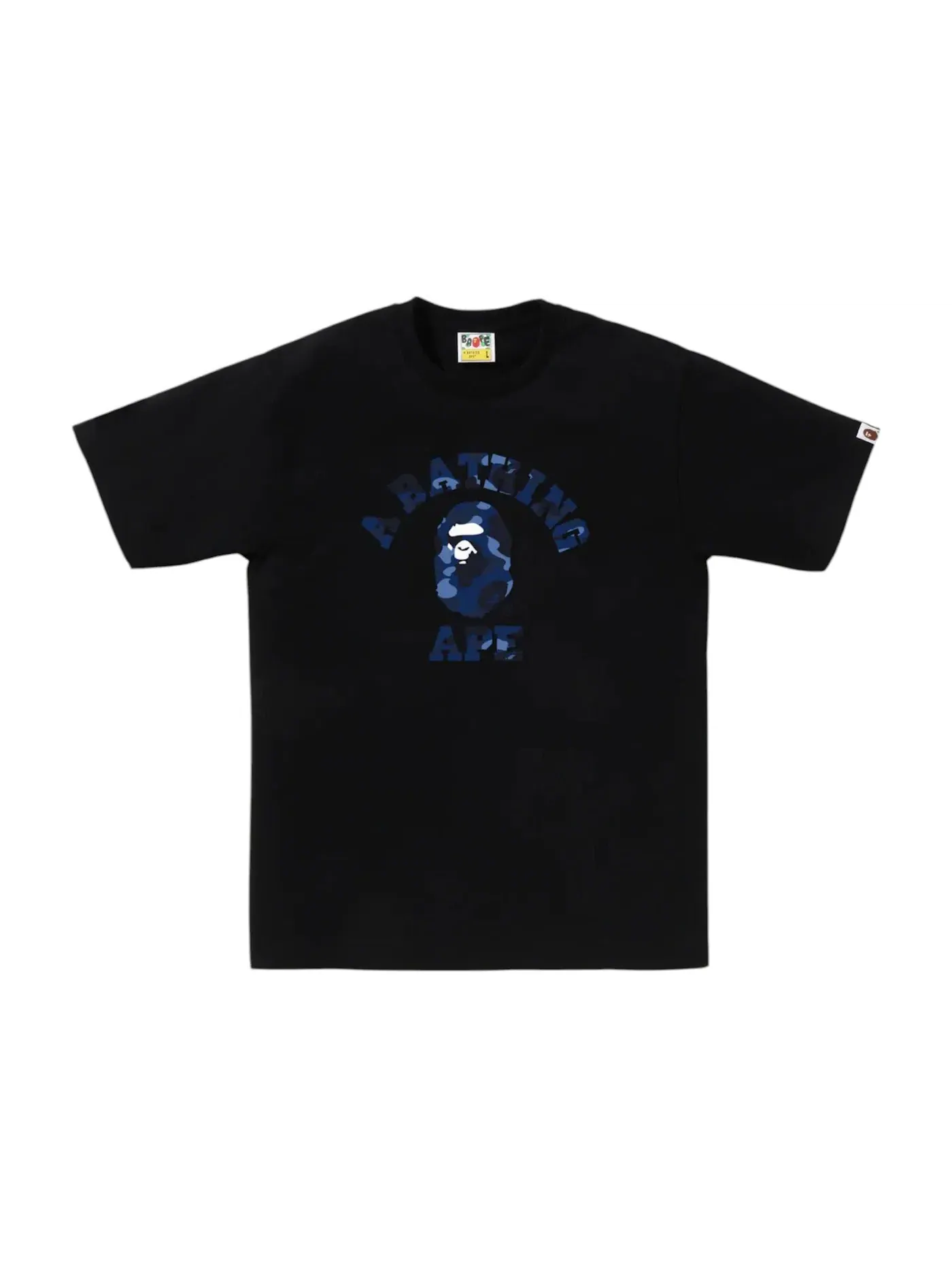 Женская футболка с принтом BAPE Color Camo College Tee — изображение 1 из 1, черный синий