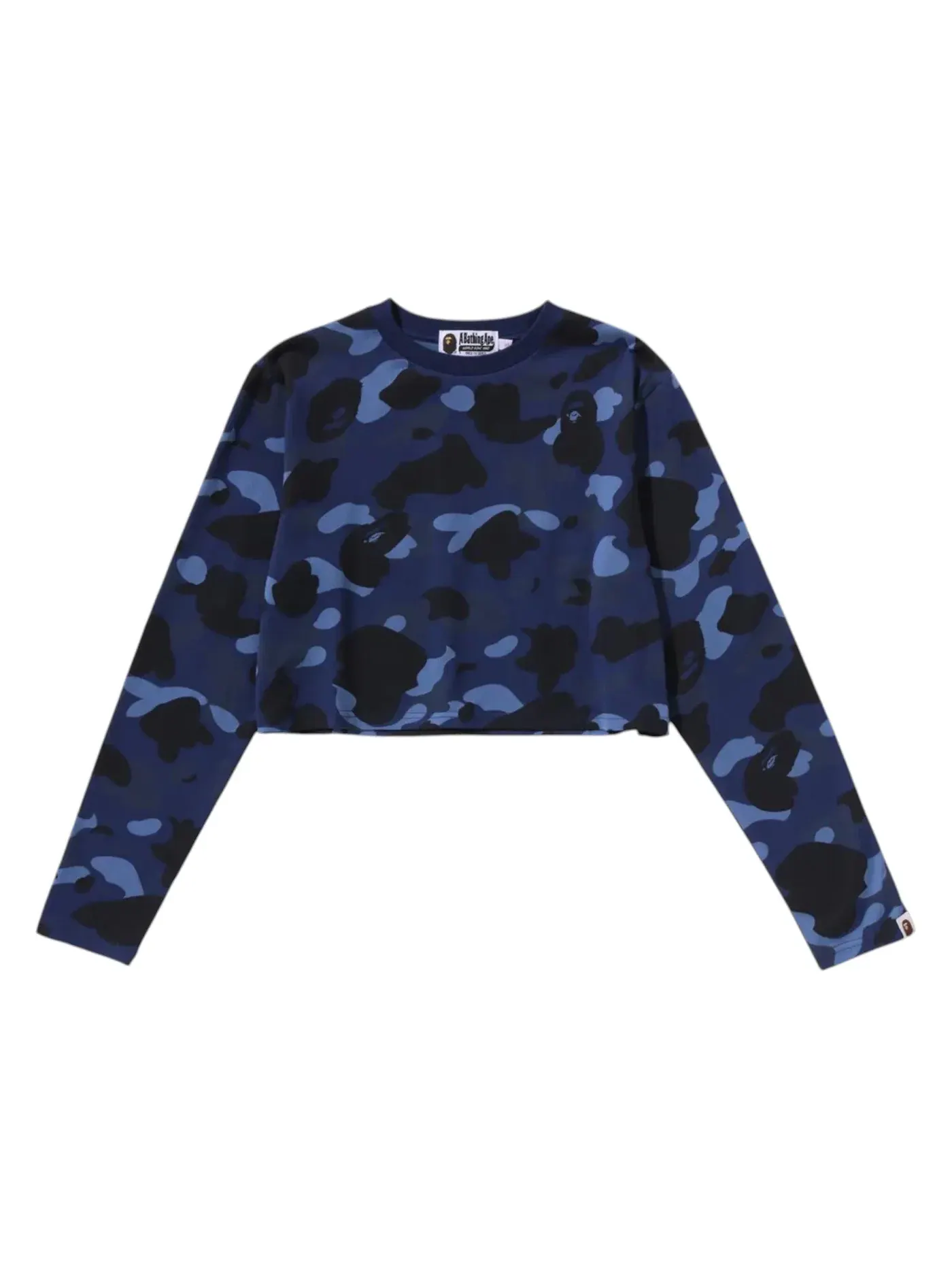 Женская футболка с коротким рукавом с камуфляжным принтом L/S Tee BAPE — изображение 1 из 1, синий