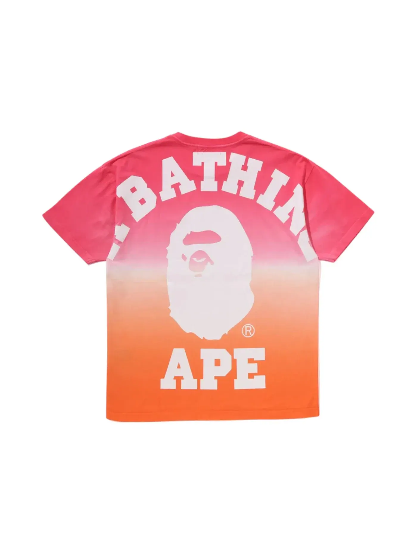 Женская футболка с градиентом BAPE Big College Oversized Tee — изображение 1 из 2, розовый