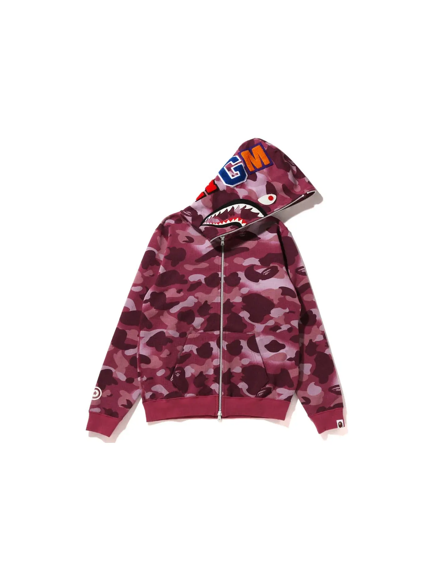 Женская худи с камуфляжным принтом BAPE Hoodie — изображение 1 из 3, бордовый