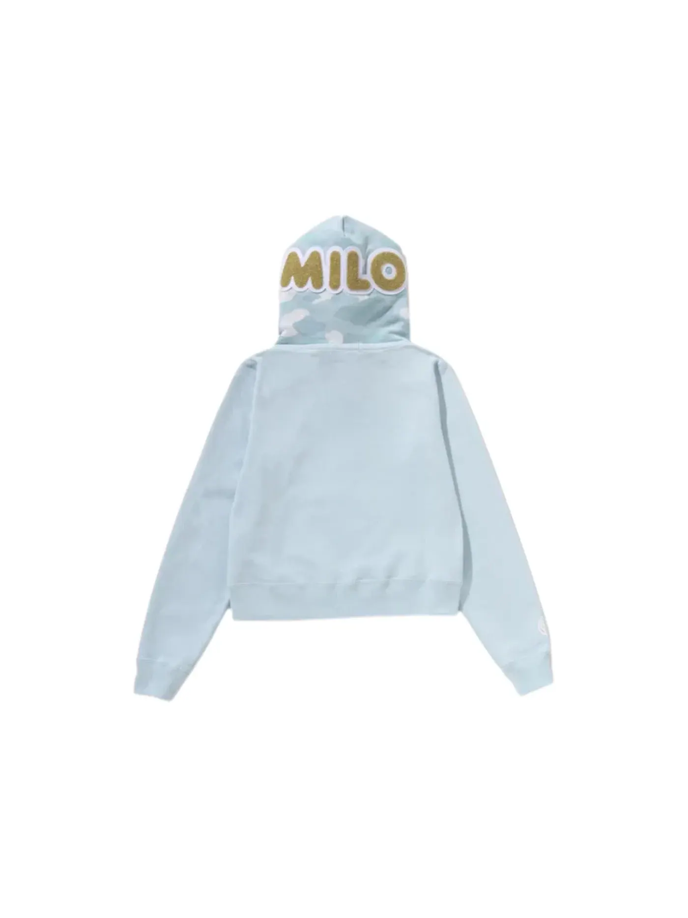 Женская укороченная худи на молнии с двойным капюшоном Milo Shark BAPE — изображение 2 из 2, синий