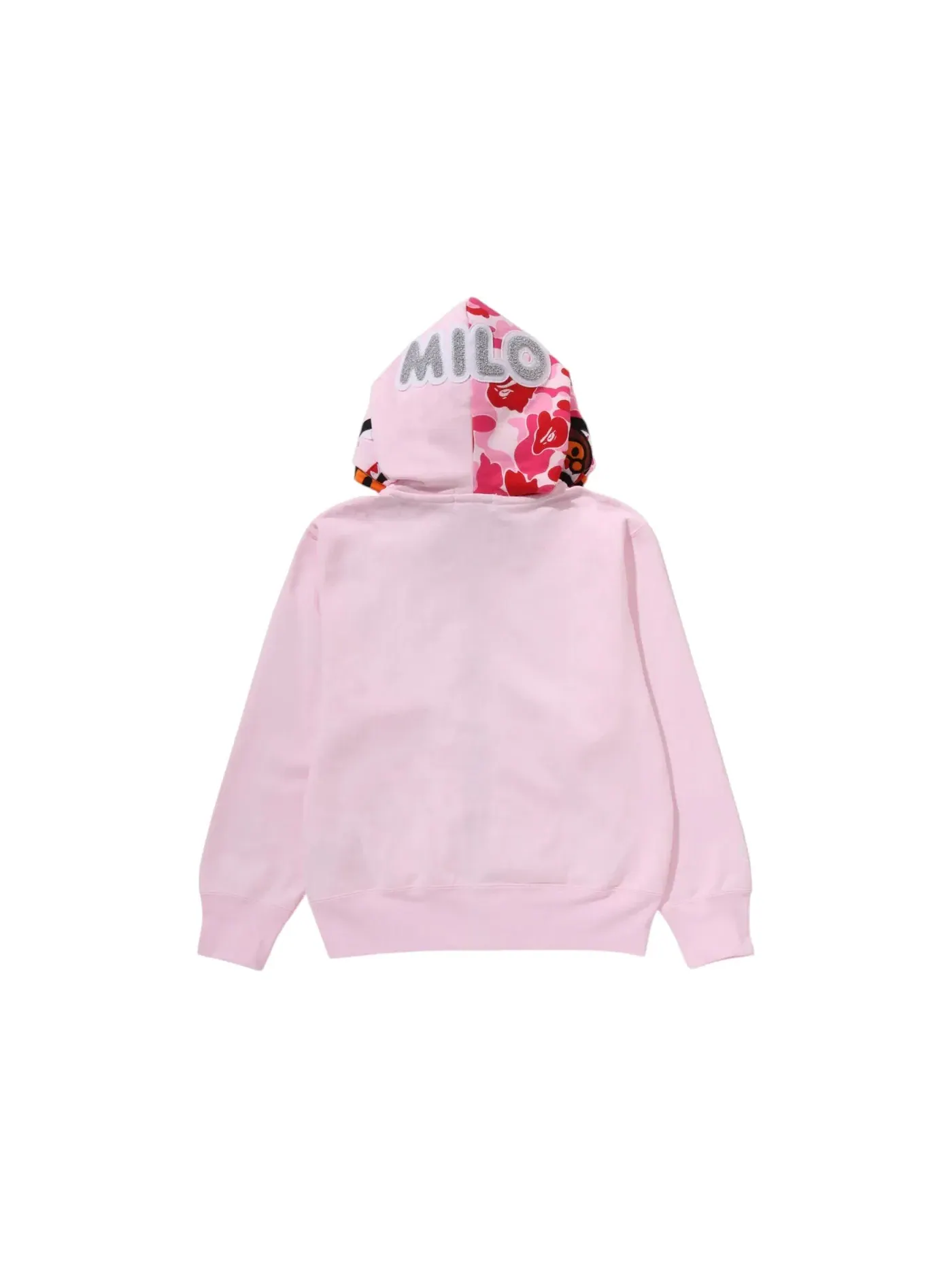 Женская худи с принтом BAPE Hoodie (Silver Font Milo) — изображение 2 из 3, розовый