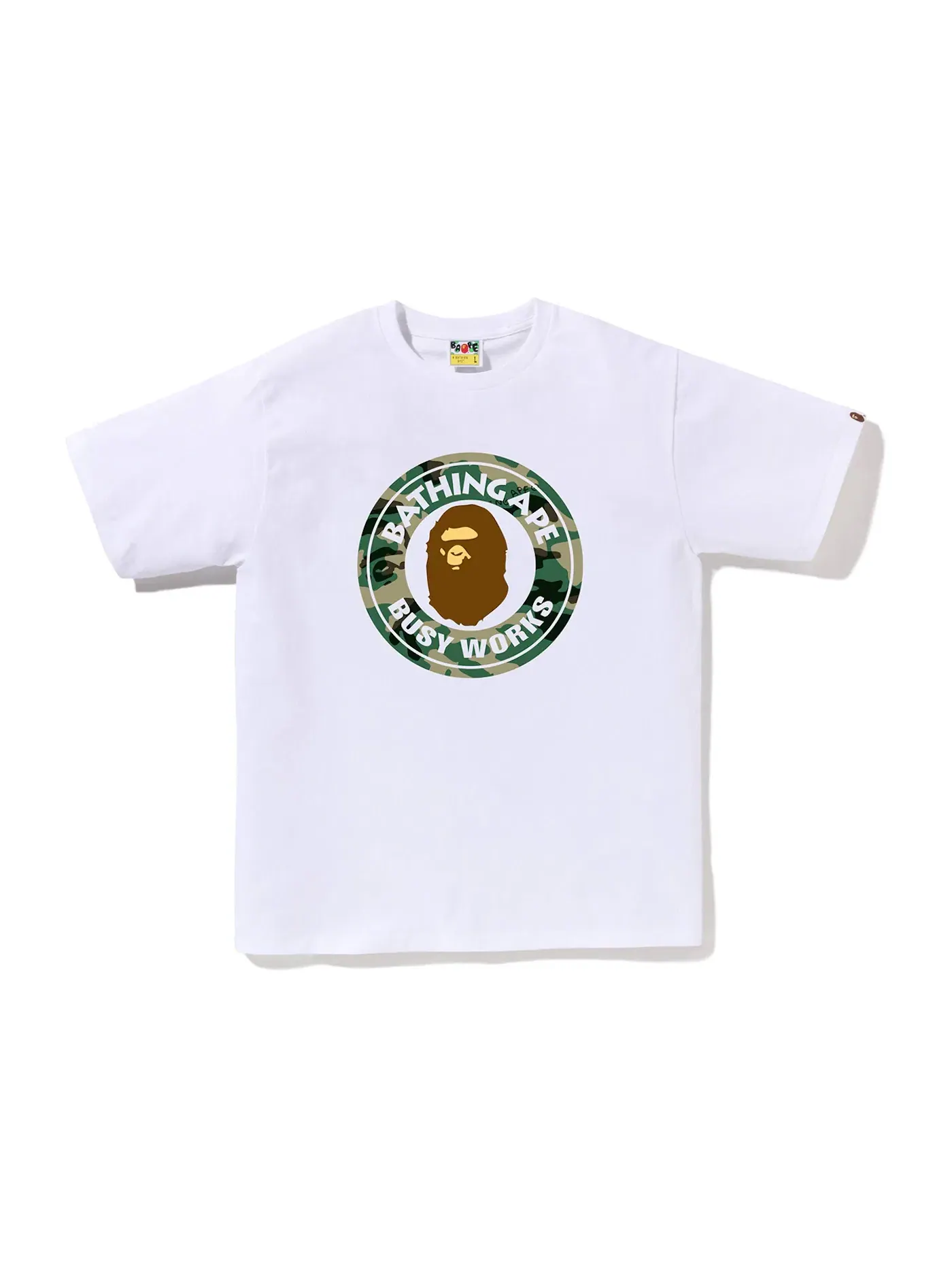 Мужская футболка с принтом Woodland Camo BAPE — изображение 1 из 1, белый