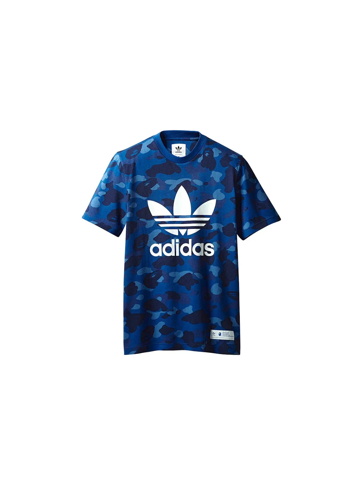 Мужская футболка с принтом BAPE x Adidas adicolor Tee BAPE — изображение 1 из 2, синий