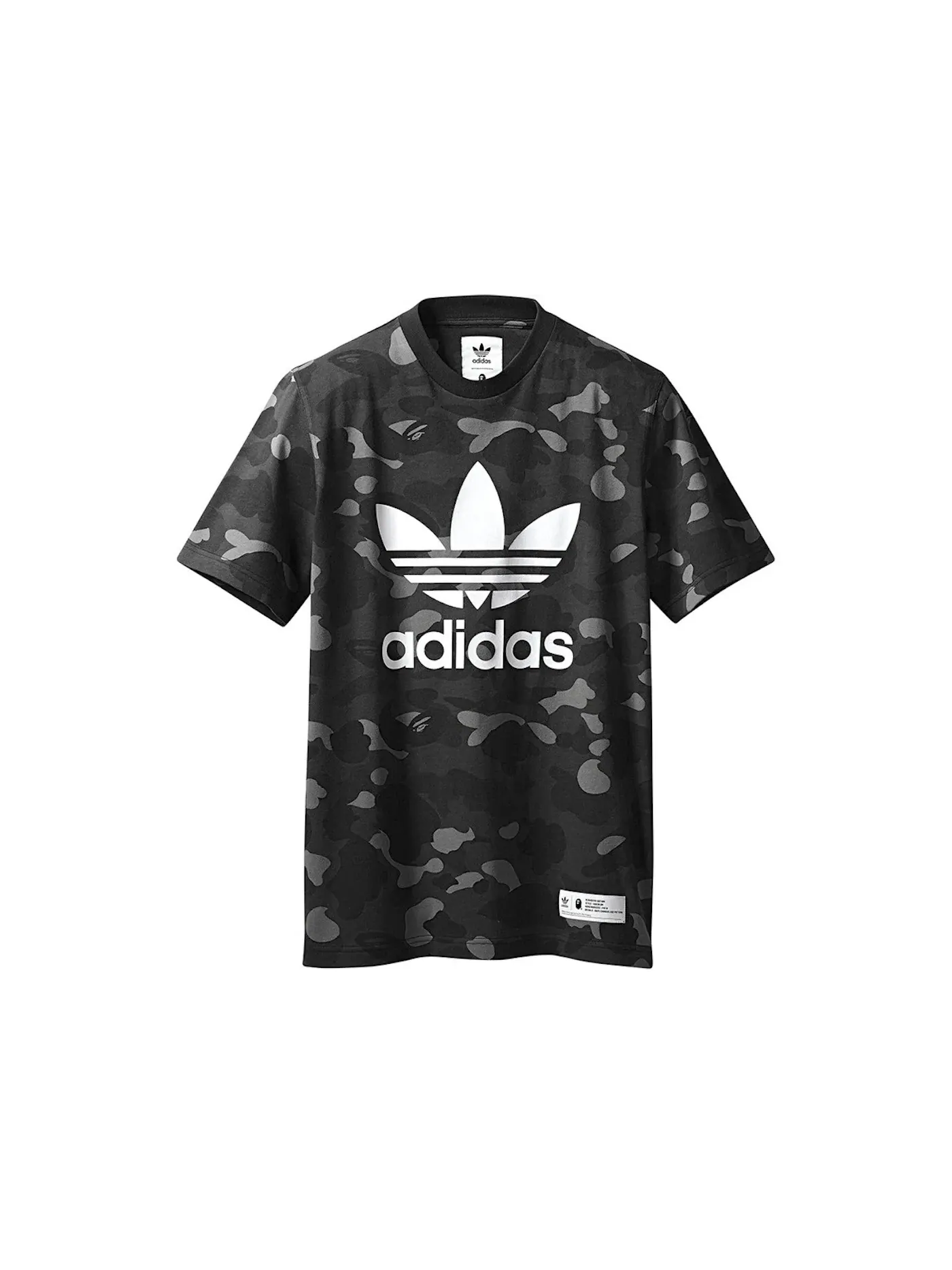 Мужская футболка с принтом BAPE x Adidas adicolor Tee — изображение 1 из 2, серый