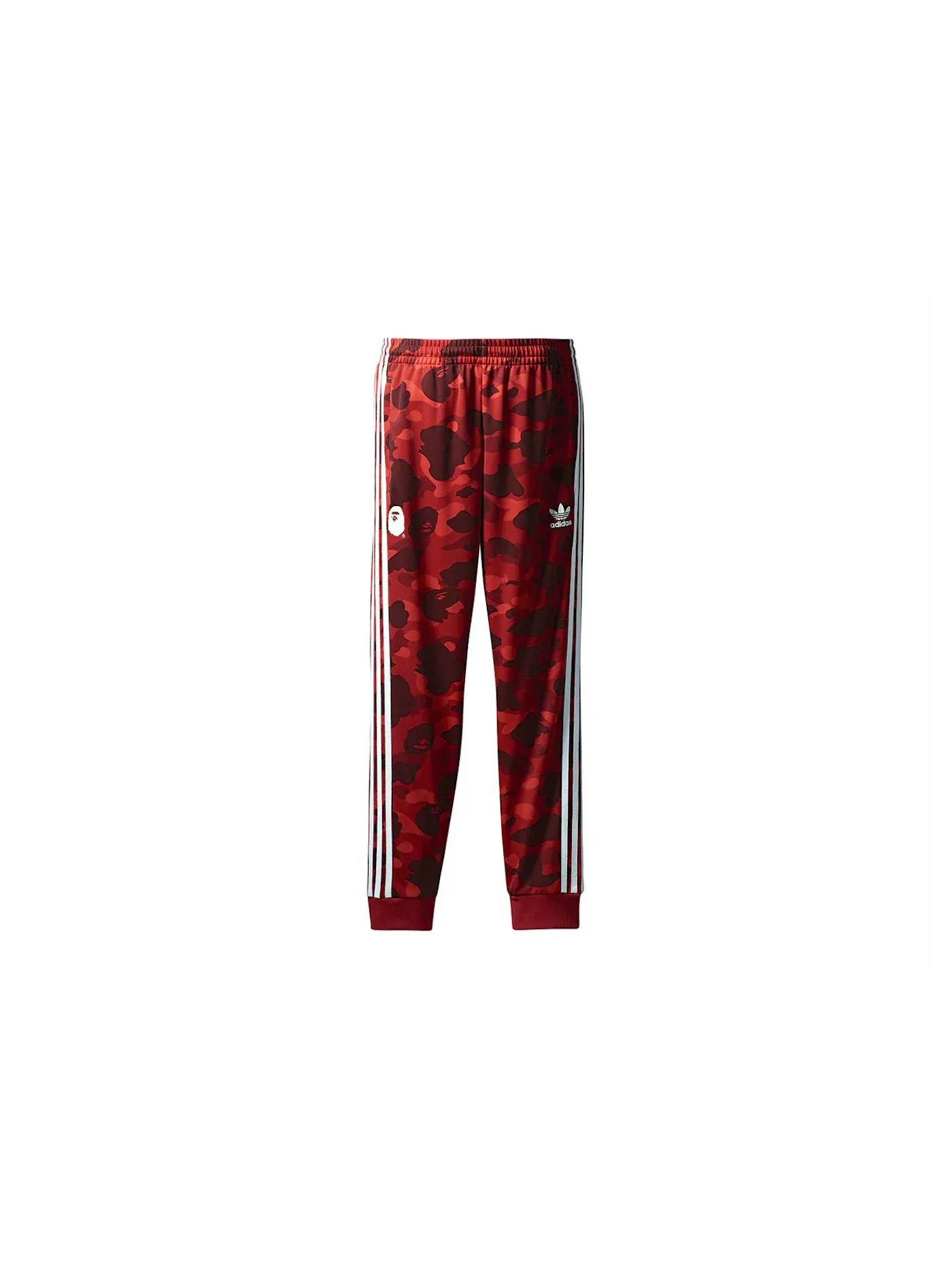 Мужские спортивные штаны с принтом BAPE x Adidas adicolor Pants — изображение 1 из 2, красный