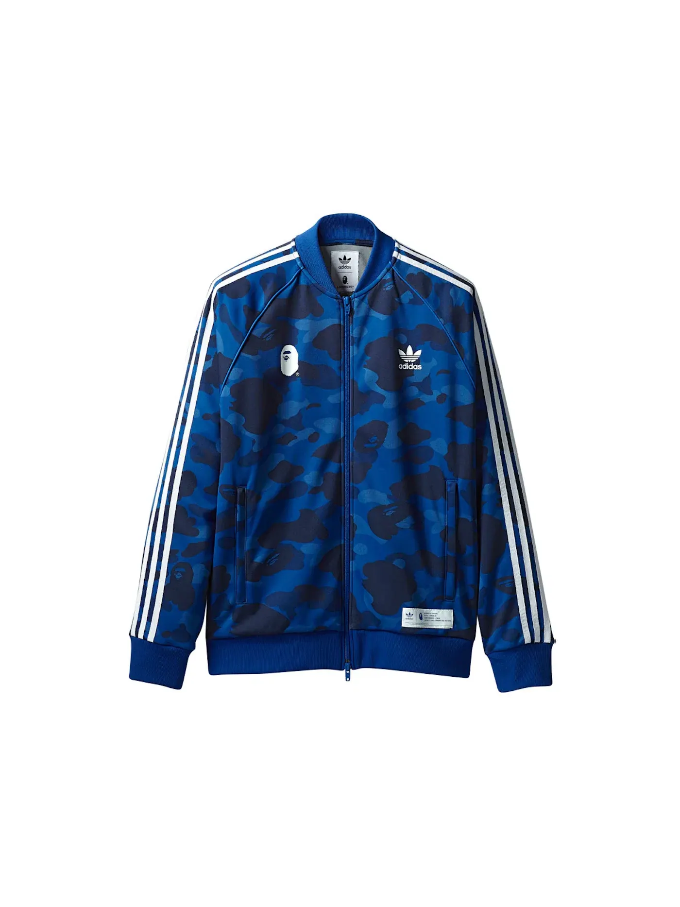 Мужская куртка с принтом BAPE x Adidas adicolor Track Top Blue — изображение 1 из 2, синий