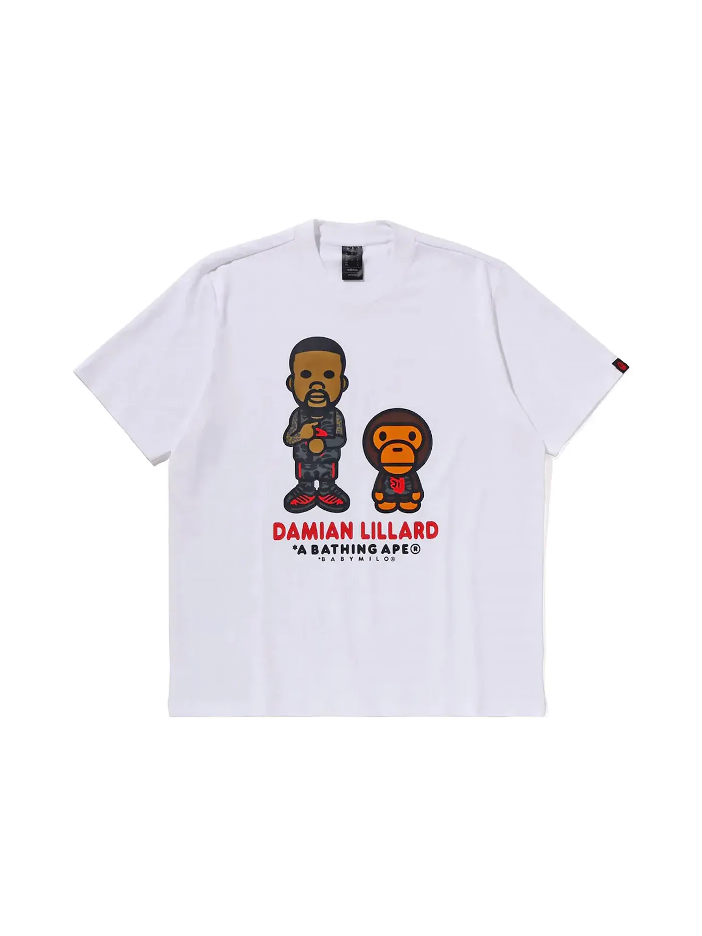 Мужская футболка с принтом BAPE x Adidas Dame Baby Milo Tee (Asia Sizing) BAPE — изображение 1 из 2, белый