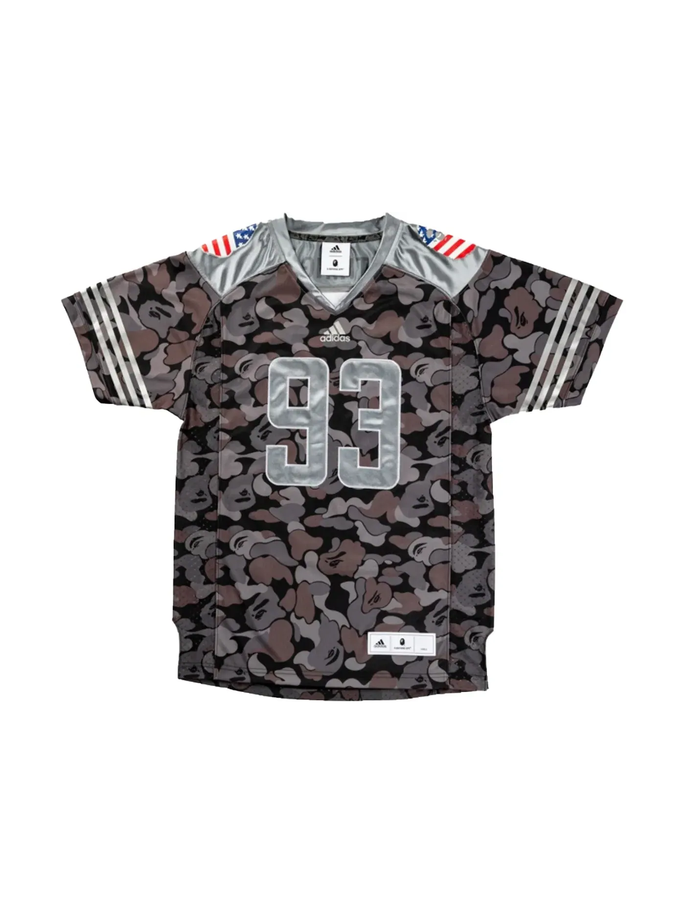 Мужская футбольная джерси с принтом Jersey BAPE — изображение 1 из 1, черный