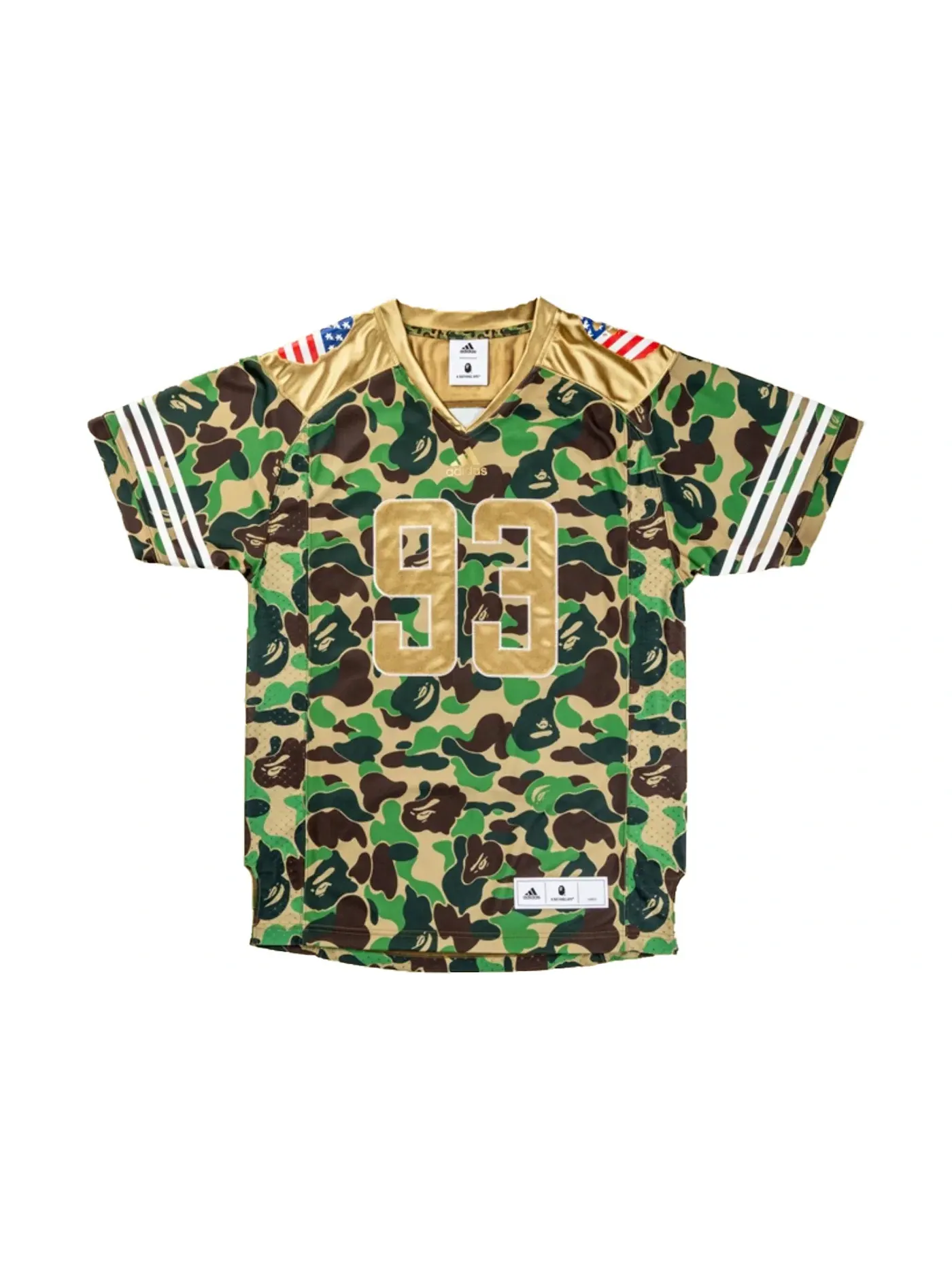 Мужская футбольная джерси с камуфляжным принтом Jersey BAPE — изображение 1 из 1, зеленый