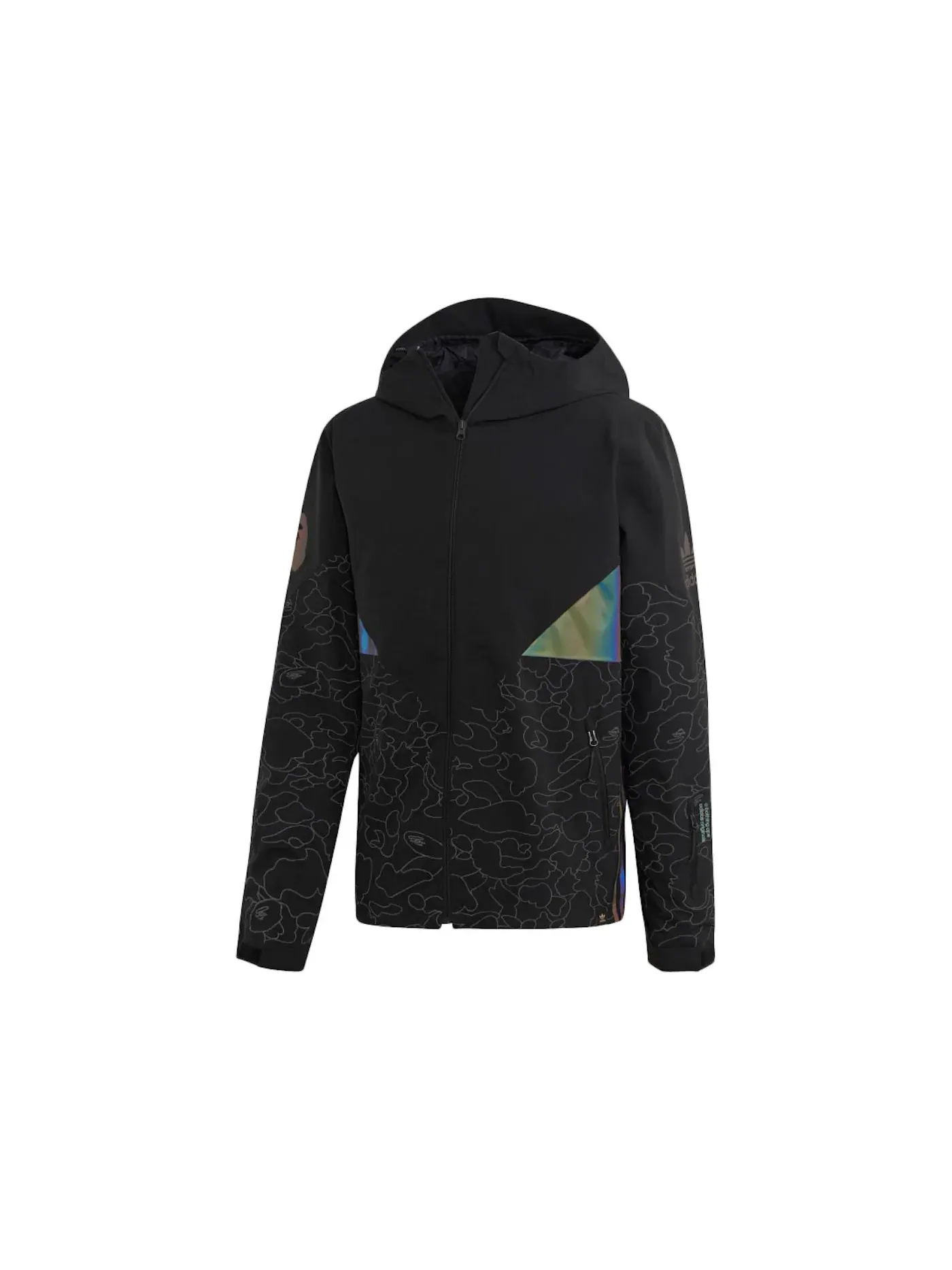 Мужская зимняя куртка с принтом BAPE x Adidas Snow Jacket BAPE — изображение 1 из 2, черный