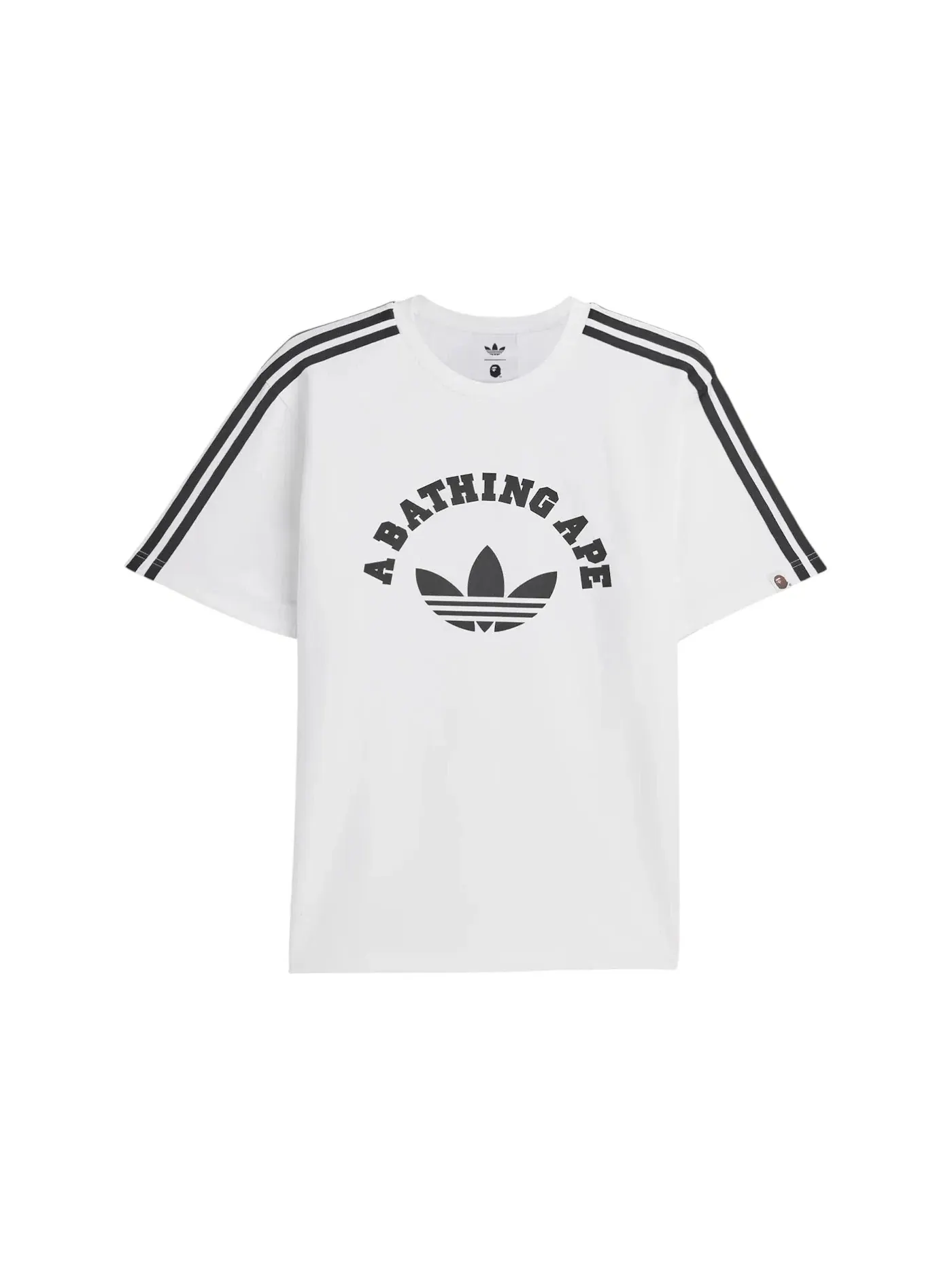 Мужская футболка с принтом BAPE x Adidas Tee — изображение 1 из 1, белый/черный