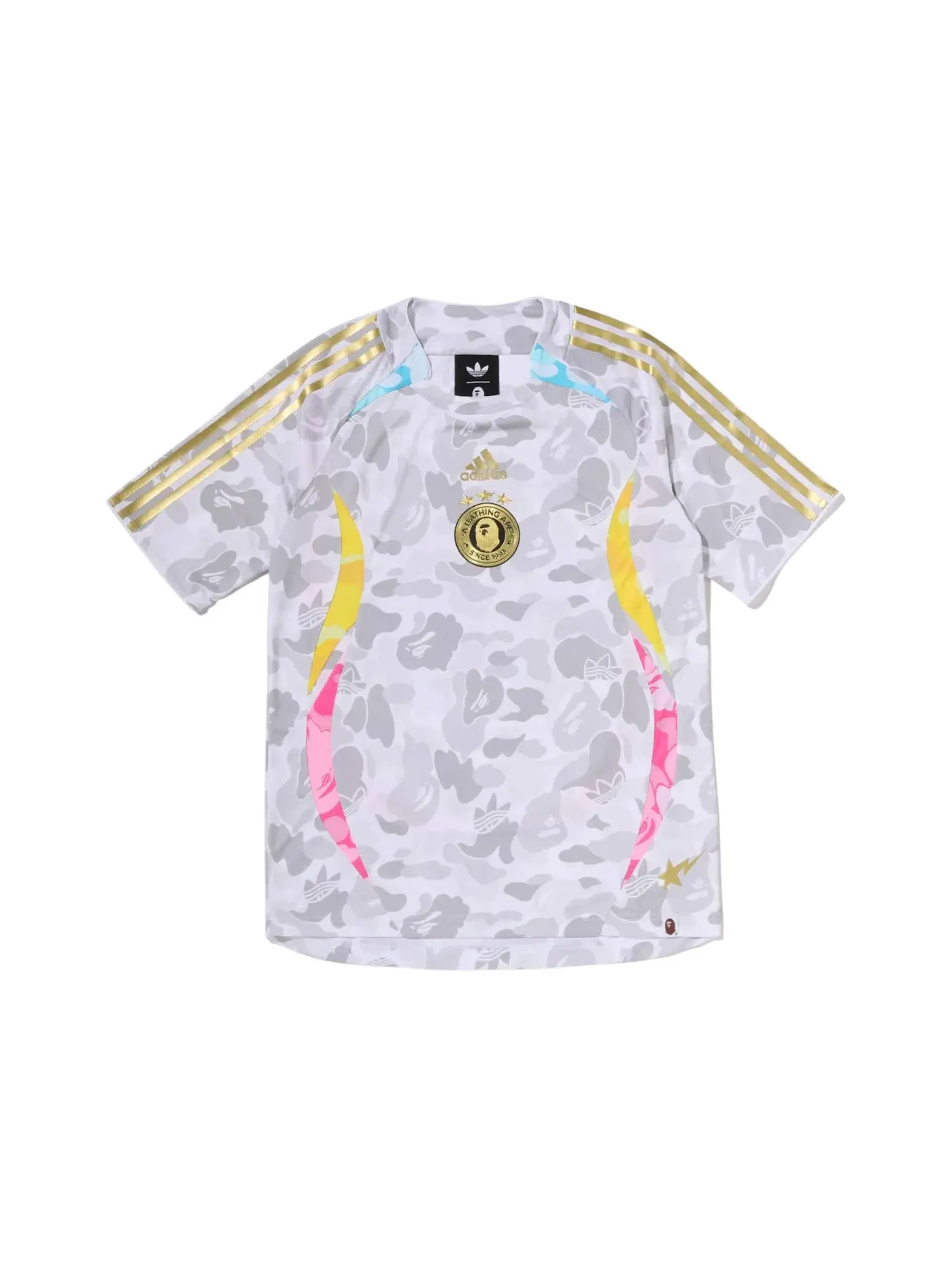 Мужская футбольная джерси с принтом BAPE x Adidas Jersey BAPE — изображение 1 из 2, белый