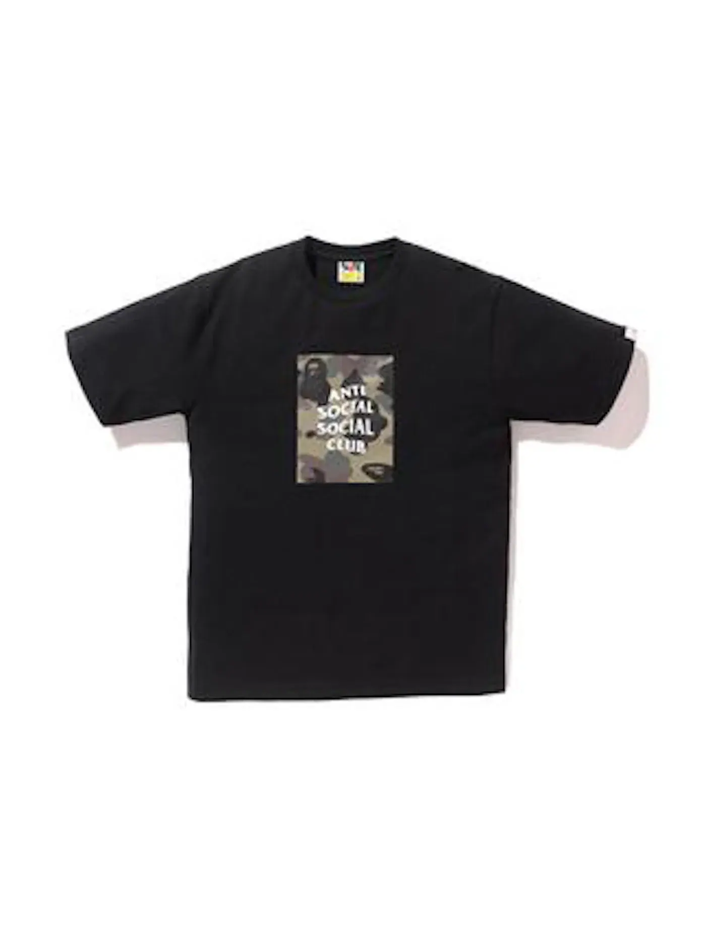 Мужская футболка с принтом BAPE x Anti Social Social Club 1st Camo Box Tee BAPE — изображение 1 из 1, черный/зеленый