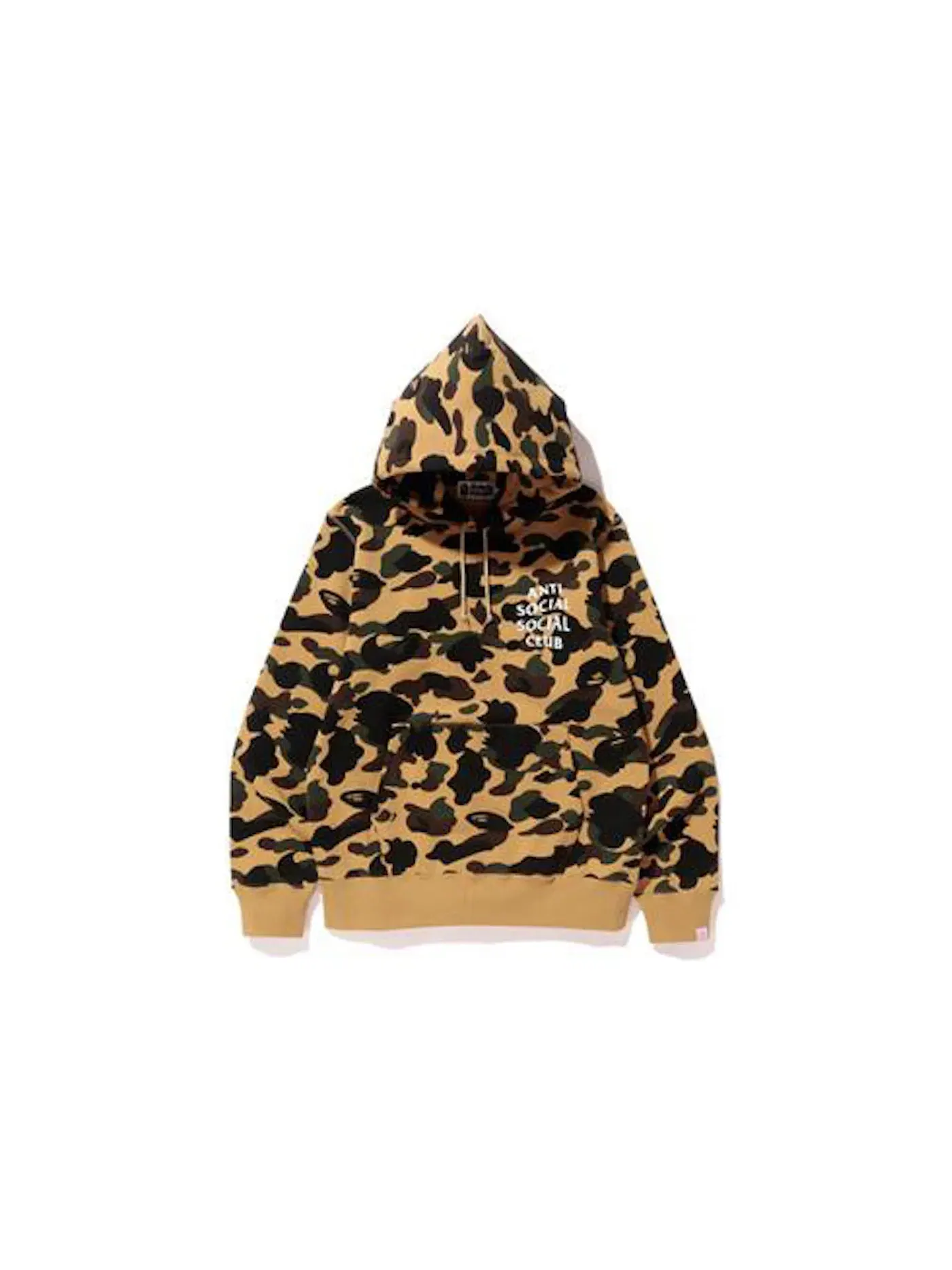 Мужской пуловер-худи с камуфляжным принтом BAPE x Anti Social Social Club Hoodie (FW19) — изображение 1 из 2, желтый