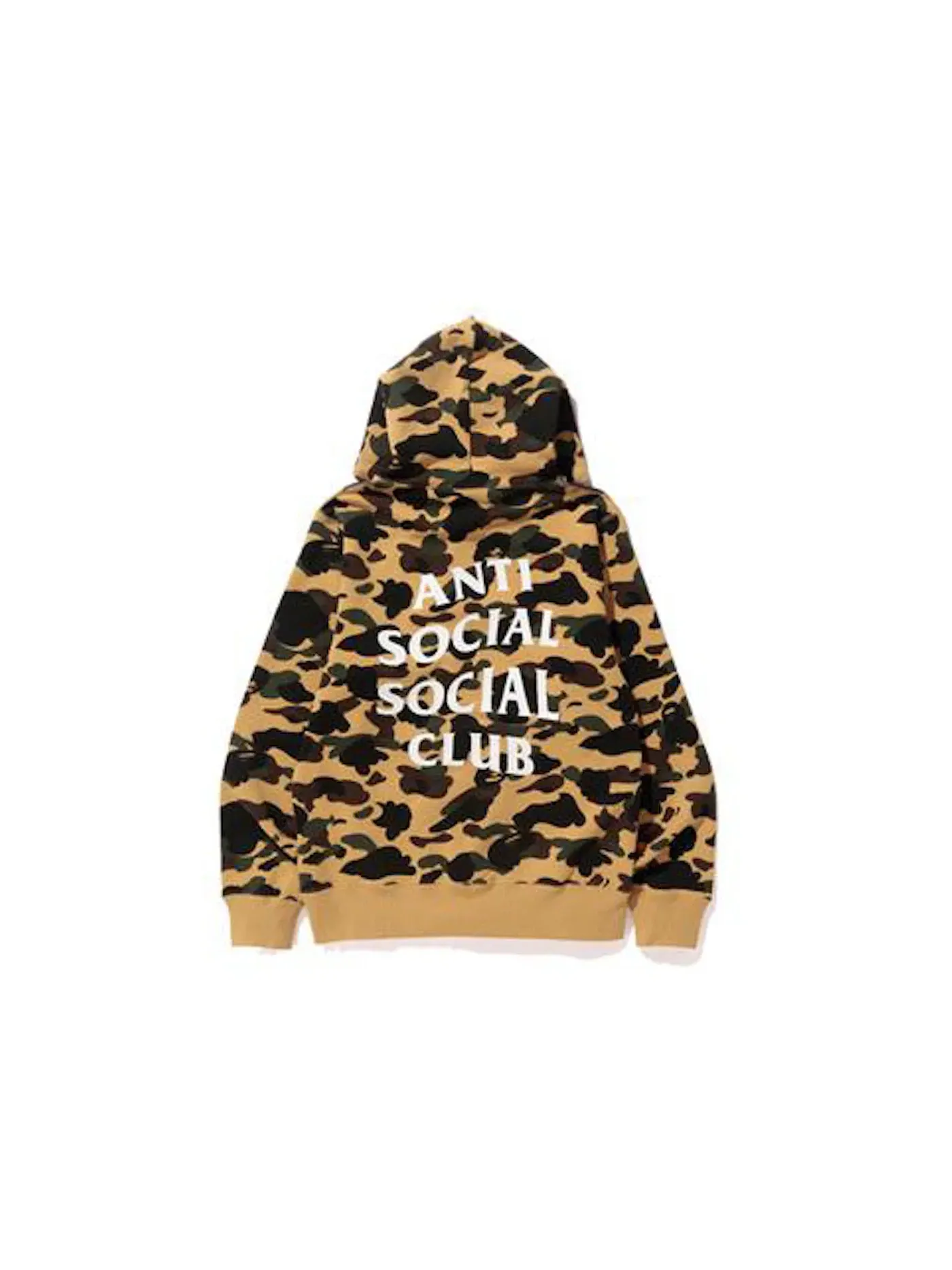 Мужской пуловер-худи с камуфляжным принтом BAPE x Anti Social Social Club Hoodie (FW19) — изображение 2 из 2, желтый