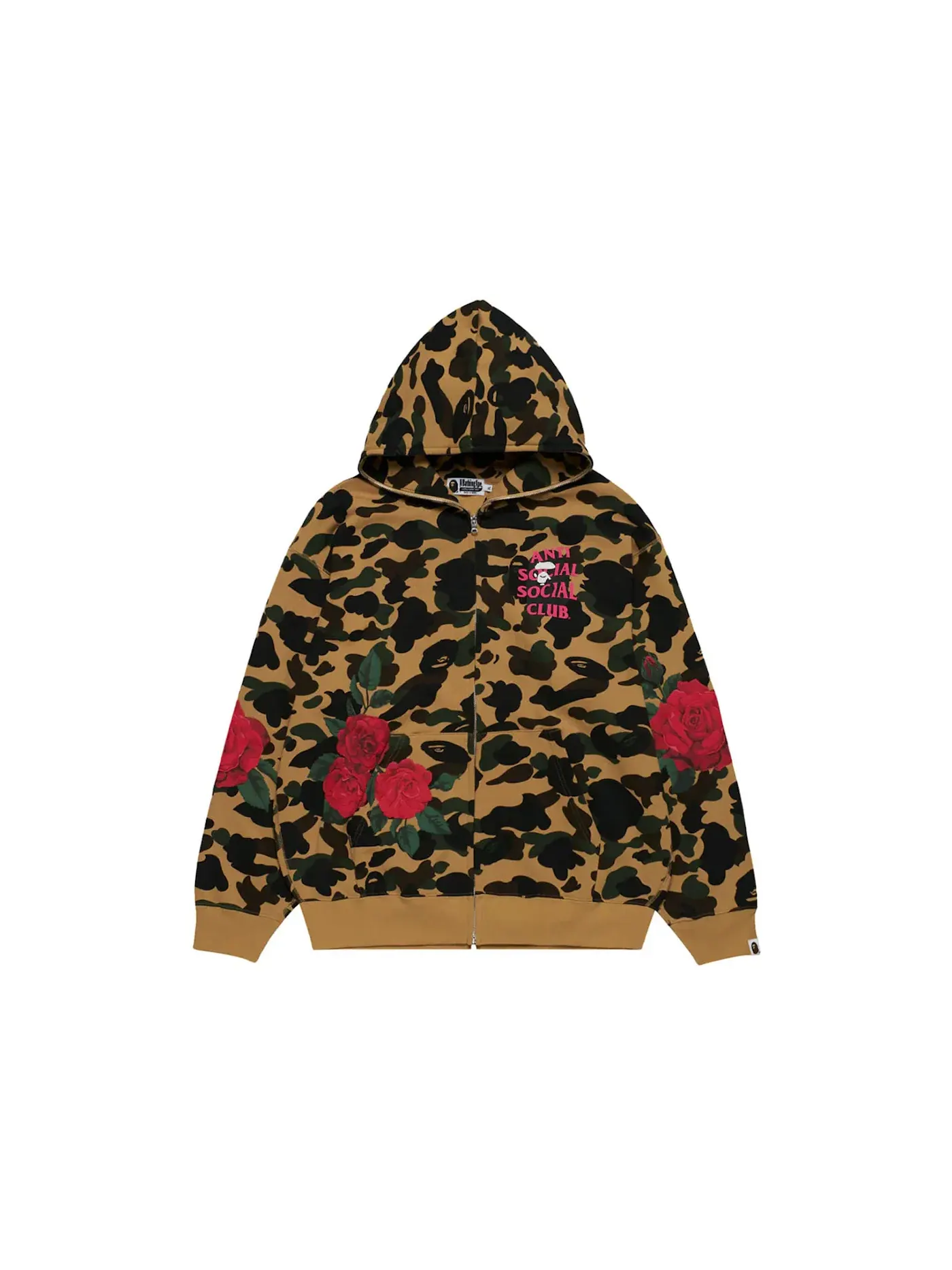 Мужская худи на молнии BAPE x Anti Social Social Club Yellow — изображение 1 из 2