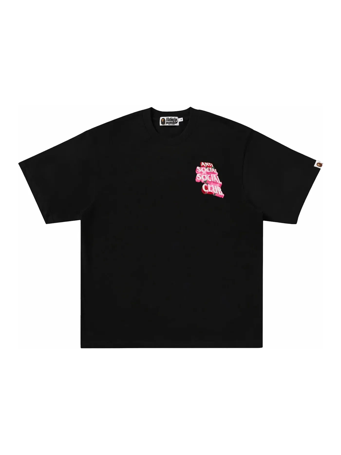 Мужская футболка с принтом BAPE x Anti Social Social Club II Tee BAPE — изображение 2 из 2, черный