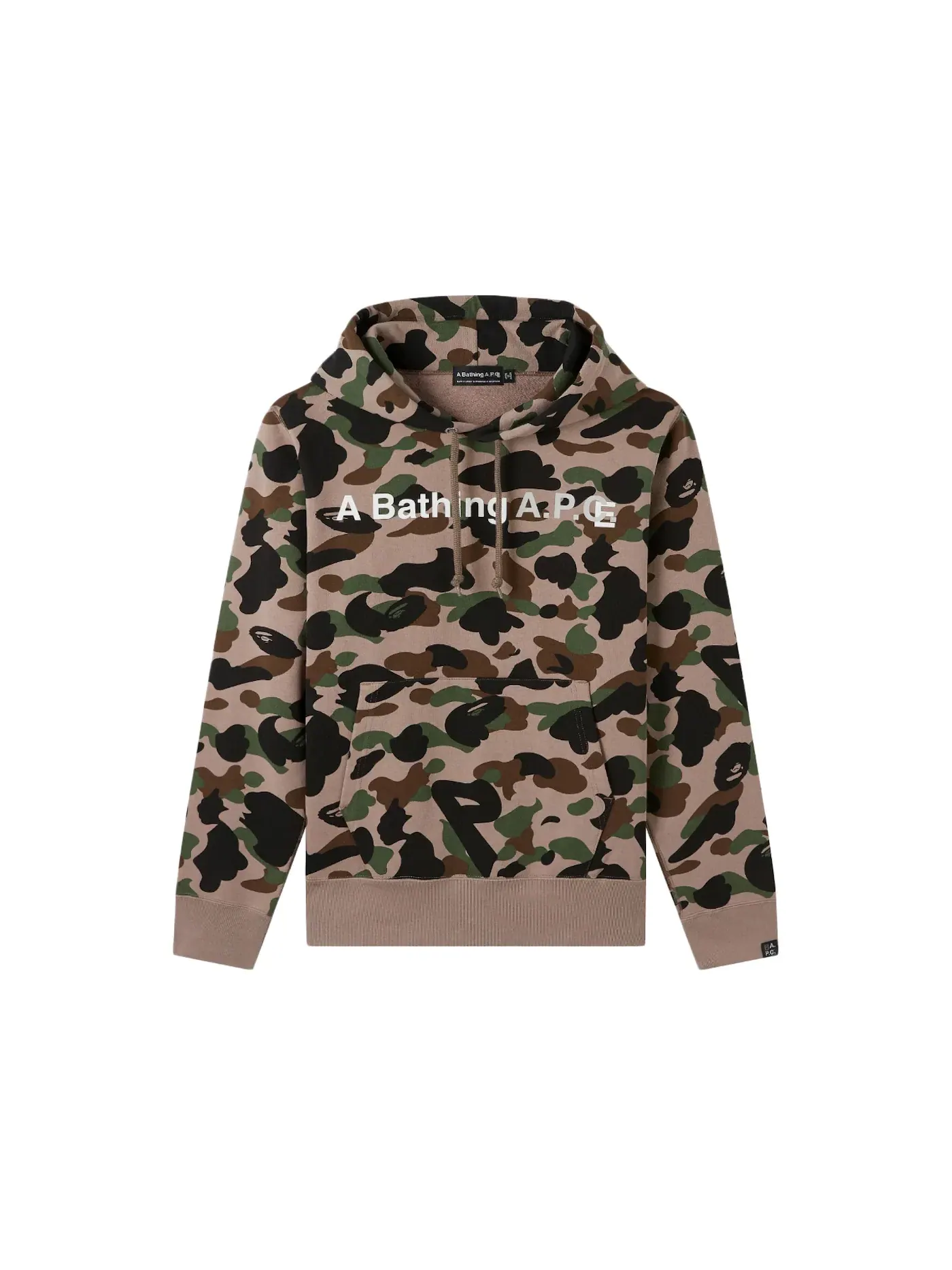 Женский худи с камуфляжным принтом BAPE — изображение 1 из 2, бежевый