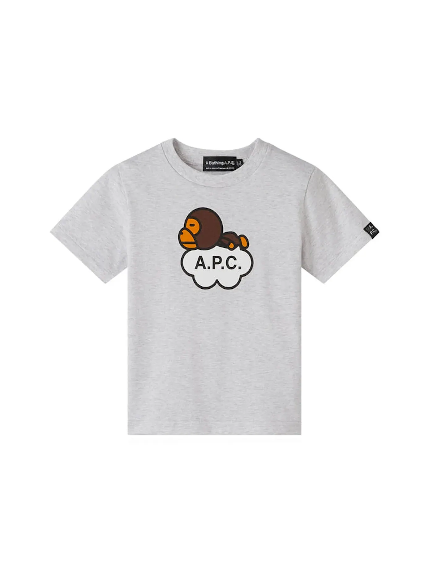 Детская футболка с принтом Milo Cloud BAPE — изображение 1 из 2, серый