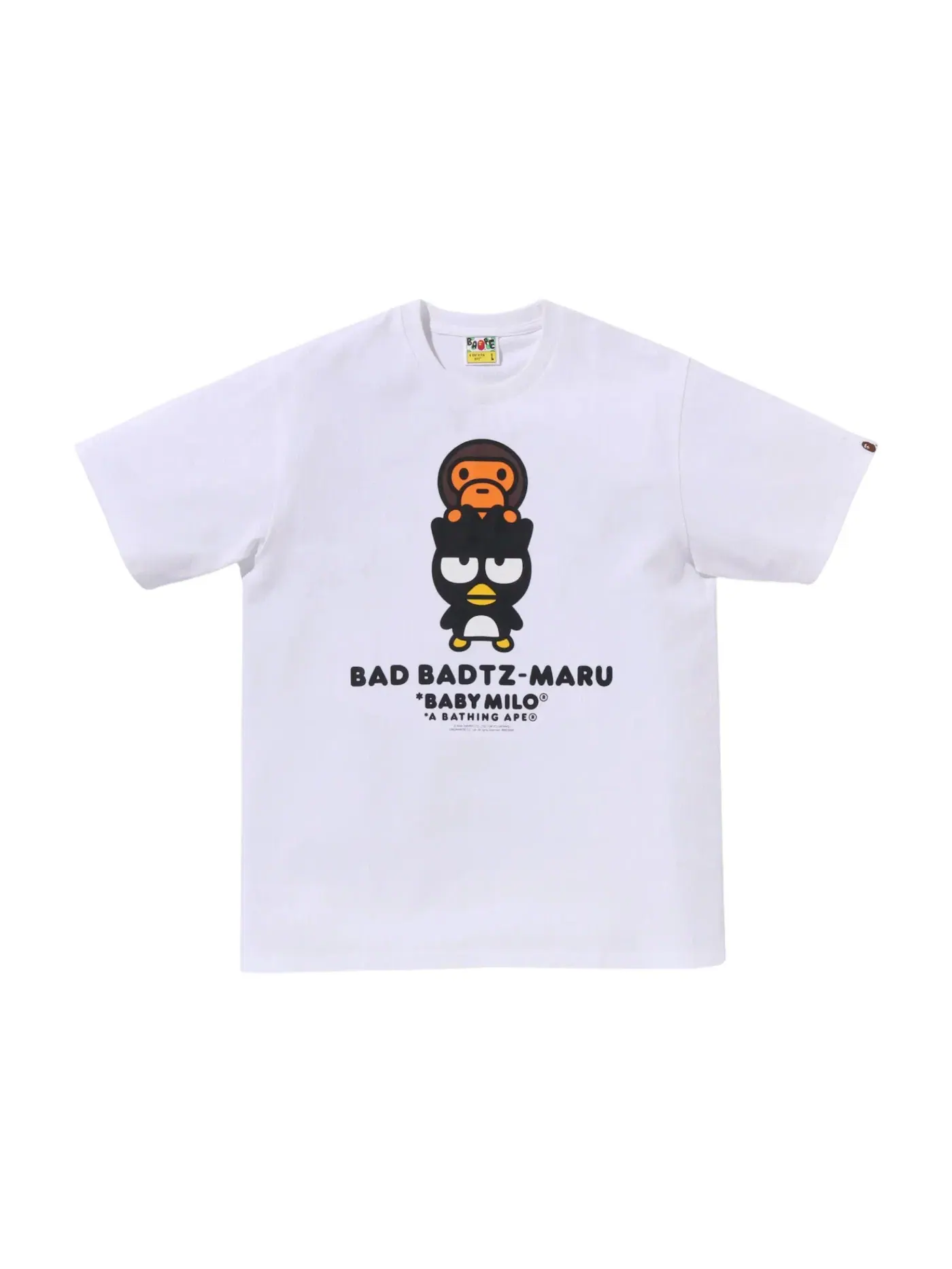 Мужская футболка с принтом BAPE x Bad Badtz-Maru Baby Milo Tee BAPE — изображение 1 из 1, белый