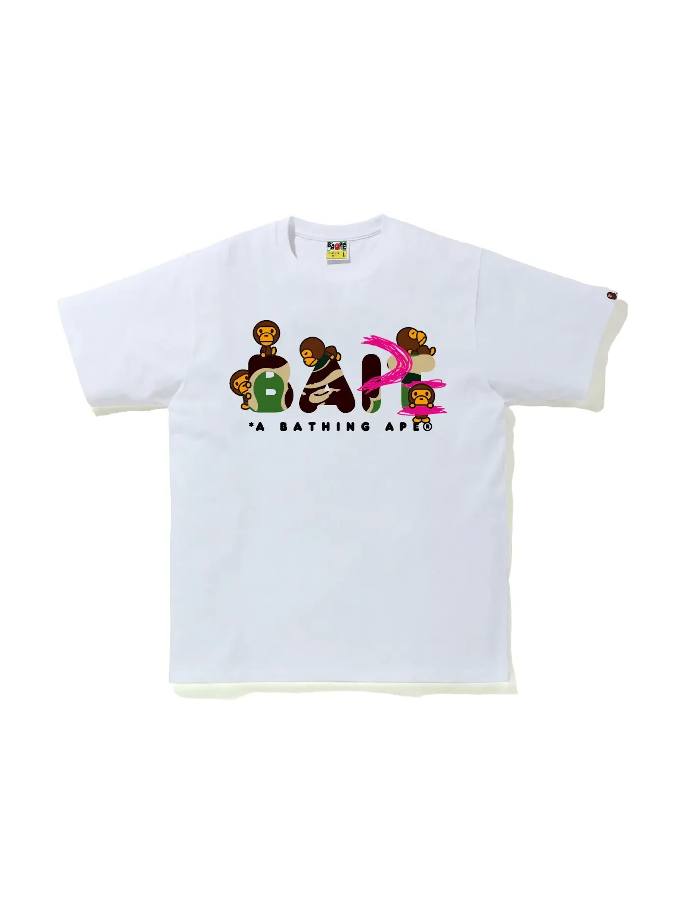 Мужская футболка с принтом BAPE x BAIT x Funko Figure Tee BAPE — изображение 1 из 1, белый