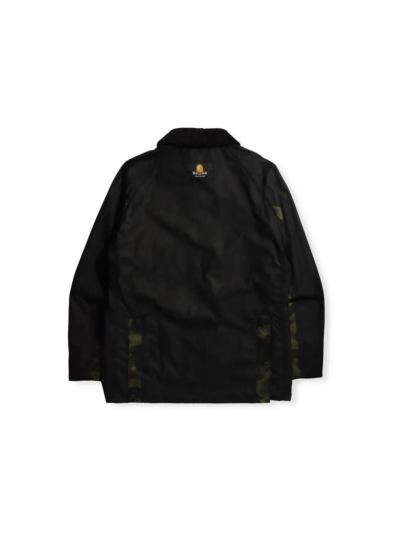Мужская куртка с камуфляжным принтом BAPE x Barbour 1st Camo Bedale Jacket Black — изображение 2 из 2, черный