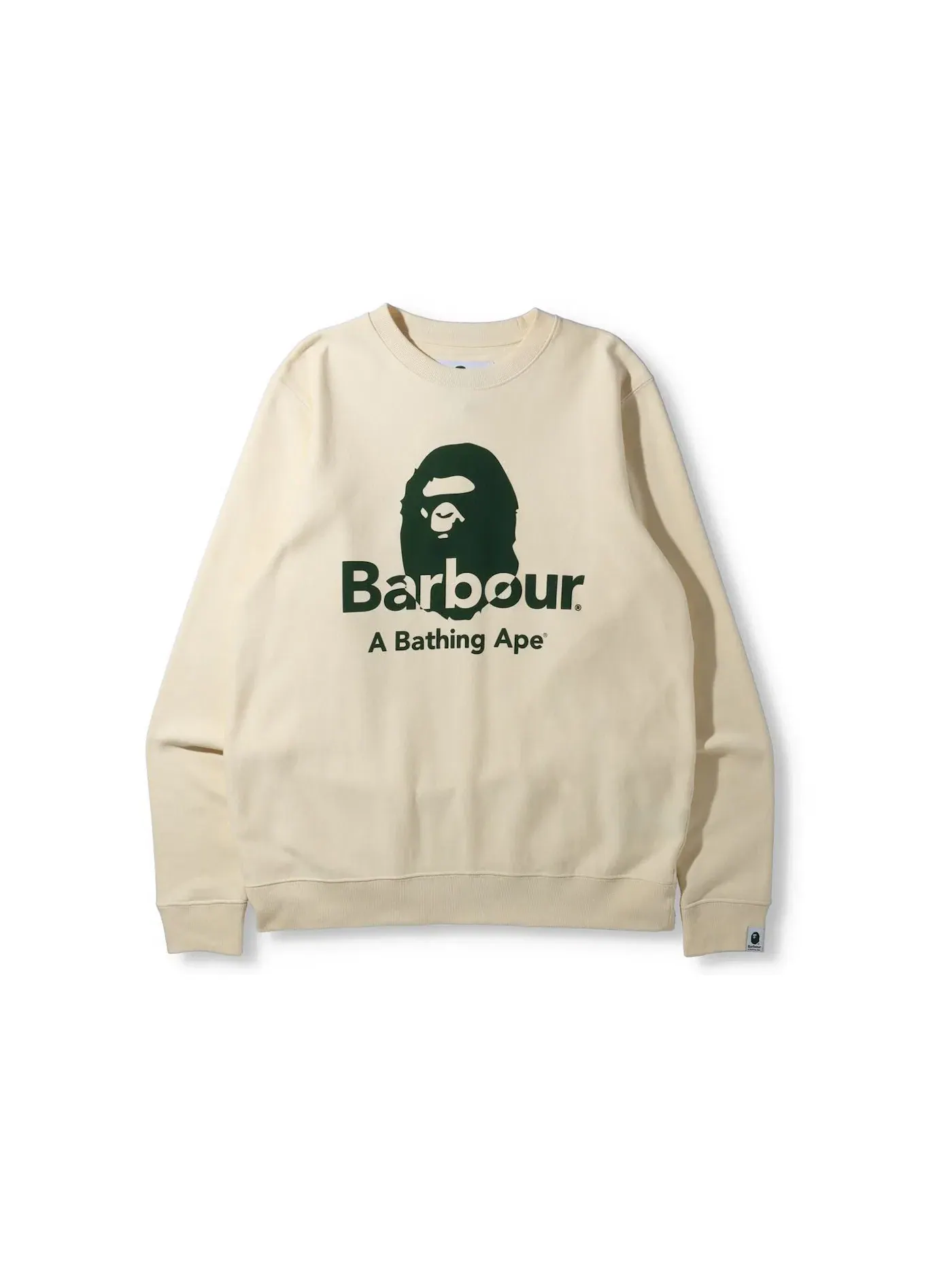 Мужской свитер с круглым вырезом BAPE x Barbour — изображение 1 из 2, белый