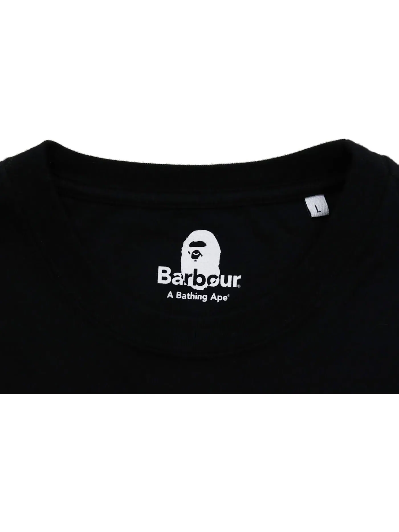 Мужская футболка с принтом BAPE x Barbour Tee BAPE — изображение 2 из 2, черный