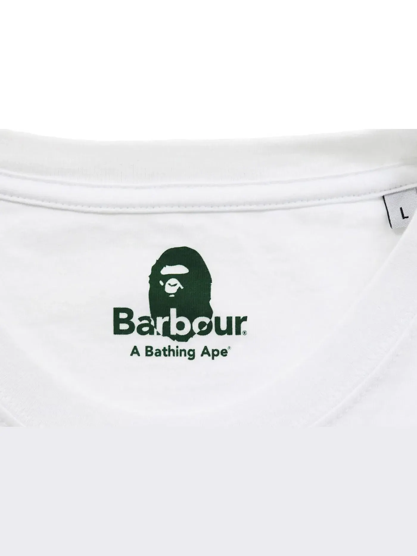 Мужская футболка с принтом BAPE x Barbour Tee — изображение 2 из 2, белый