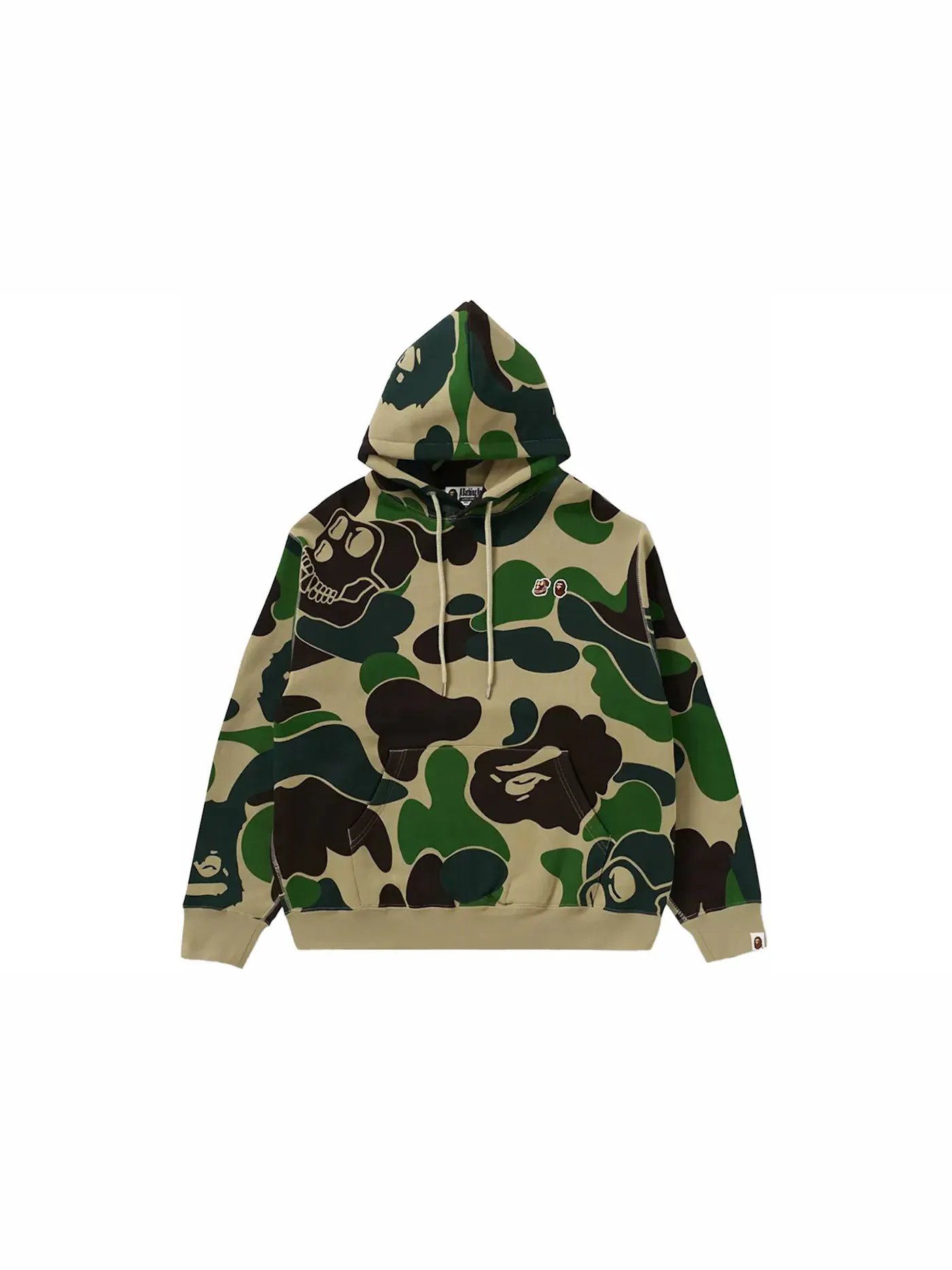 Мужской пуловер-худи с камуфляжным принтом BAPE x BAYC Camo Pullover BAPE — изображение 1 из 2, зеленый