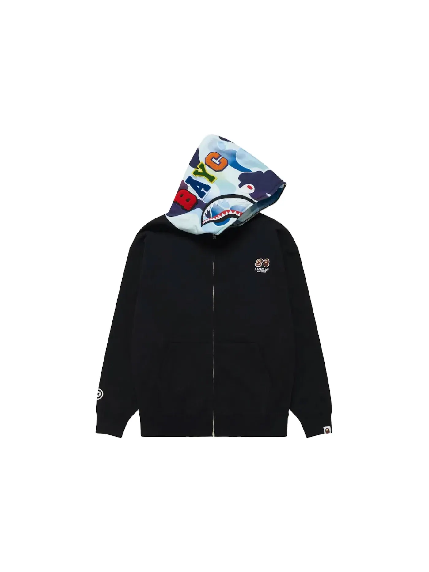 Мужская худи на молнии с принтом Shark Full Zip BAPE — изображение 1 из 3, черный