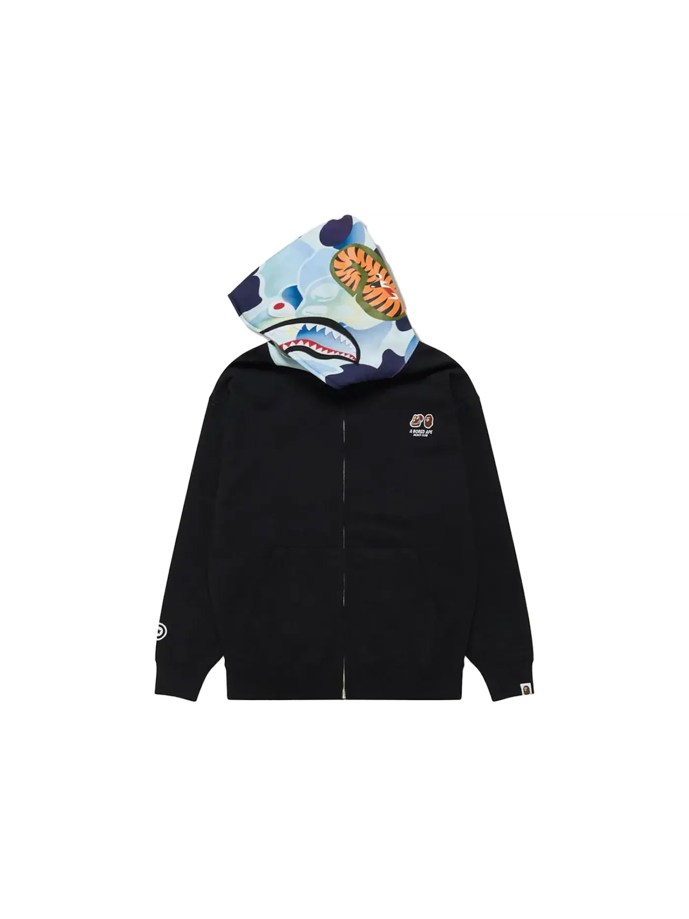 Мужская худи на молнии с принтом Shark Full Zip BAPE — изображение 2 из 3, черный