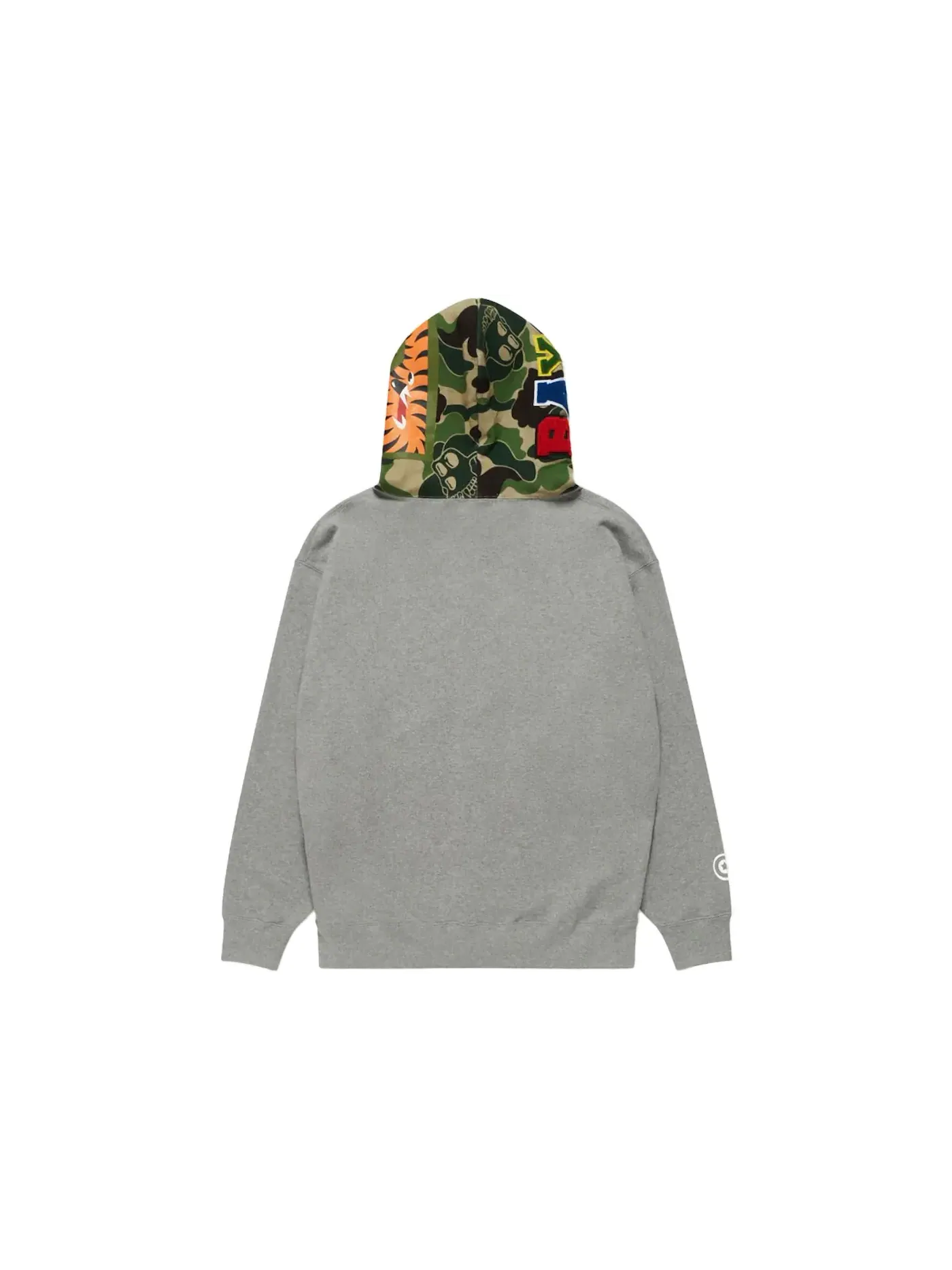 Мужская худи с принтом BAPE x BAYC Shark Full Zip Hoodie BAPE — изображение 3 из 3, серый