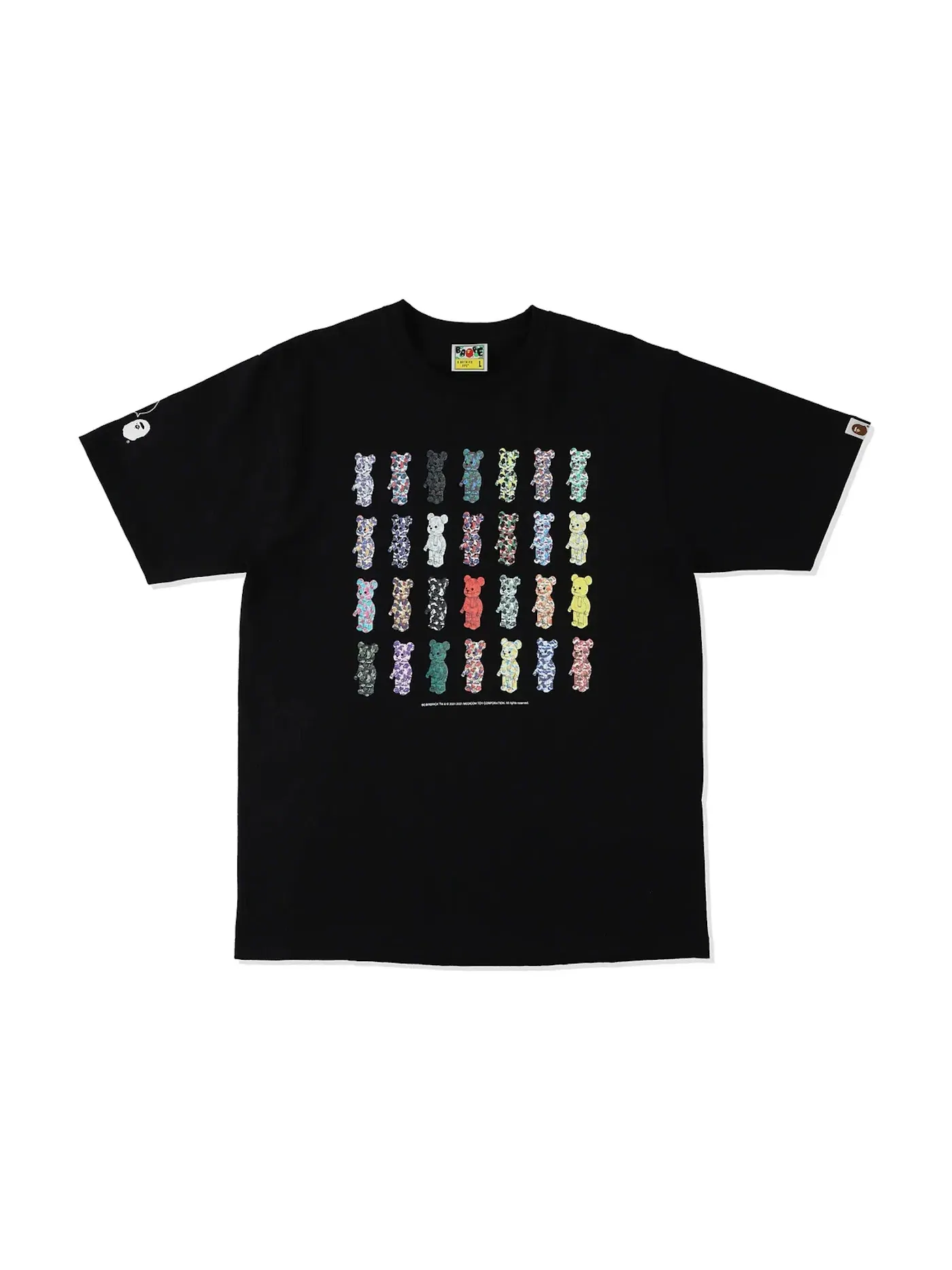 Мужская футболка с принтом BAPE x BE@RBRICK 28th Anniversary Tee BAPE — изображение 1 из 2, черный