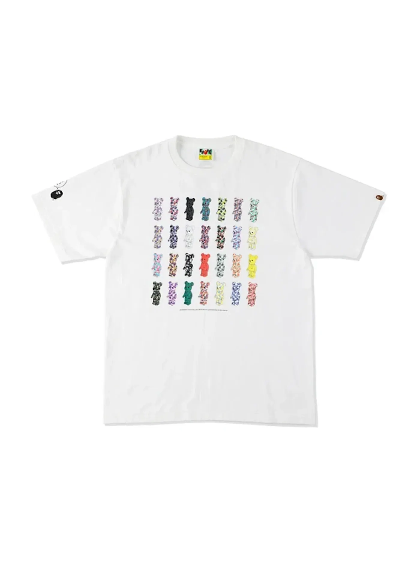 Мужская футболка с принтом BAPE x BE@RBRICK 28th Anniversary Tee BAPE — изображение 1 из 2, белый