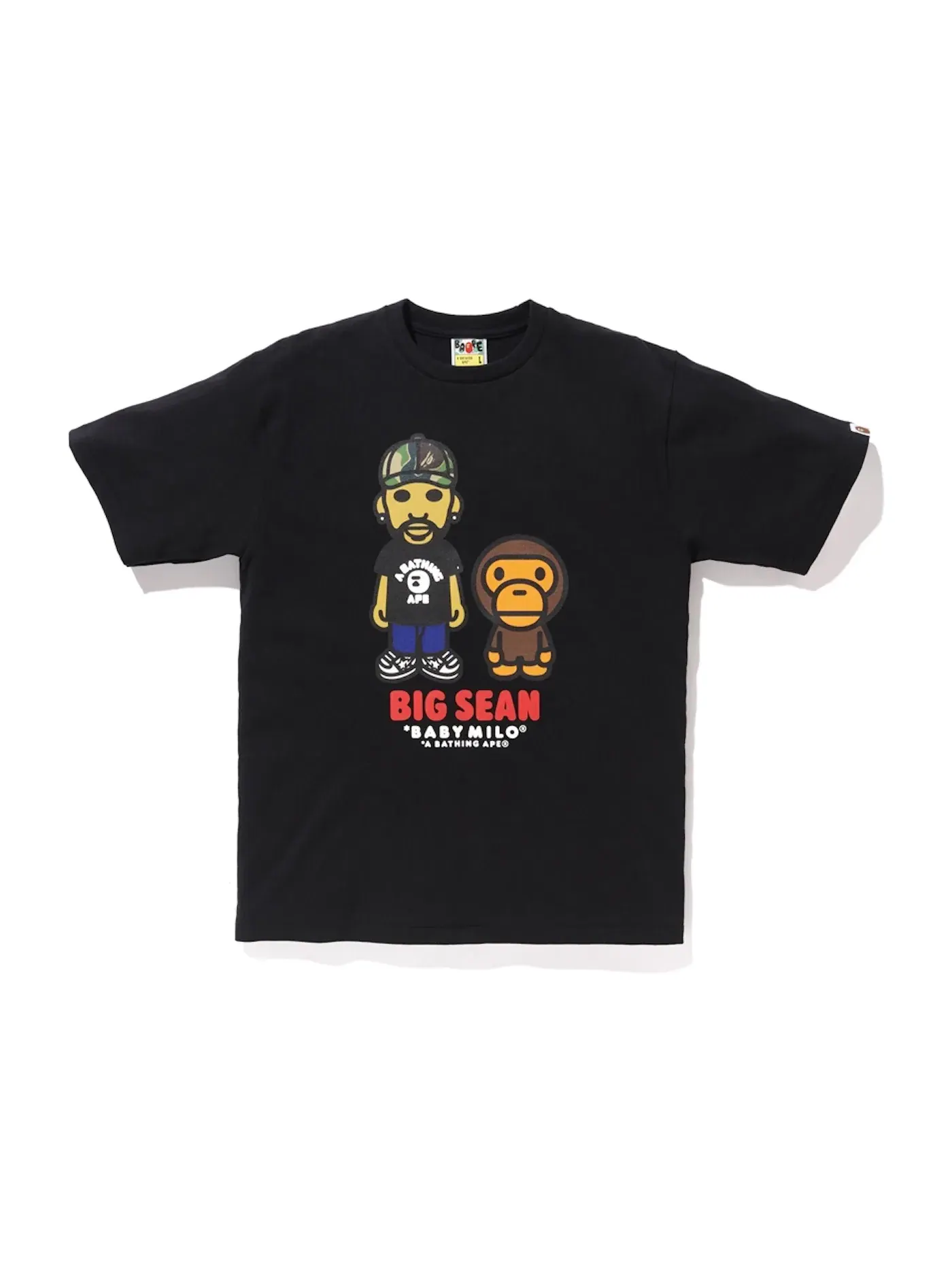 Мужская футболка с принтом BAPE x Big Sean Baby Milo Tee BAPE — изображение 1 из 1, черный