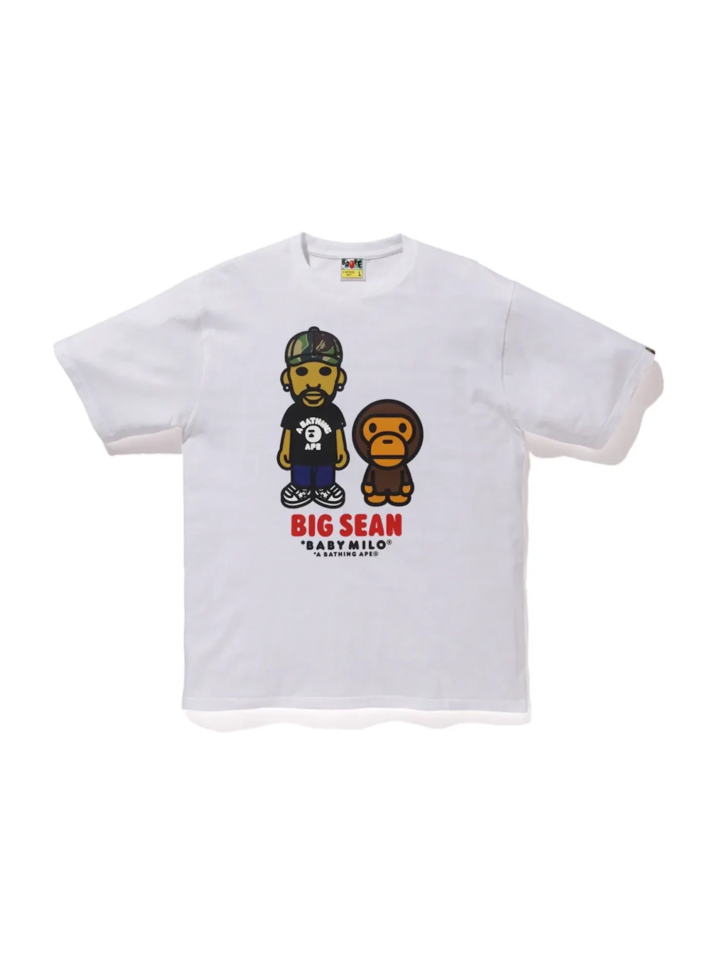 Мужская футболка с принтом BAPE x Big Sean Baby Milo Tee BAPE — изображение 1 из 1, белый