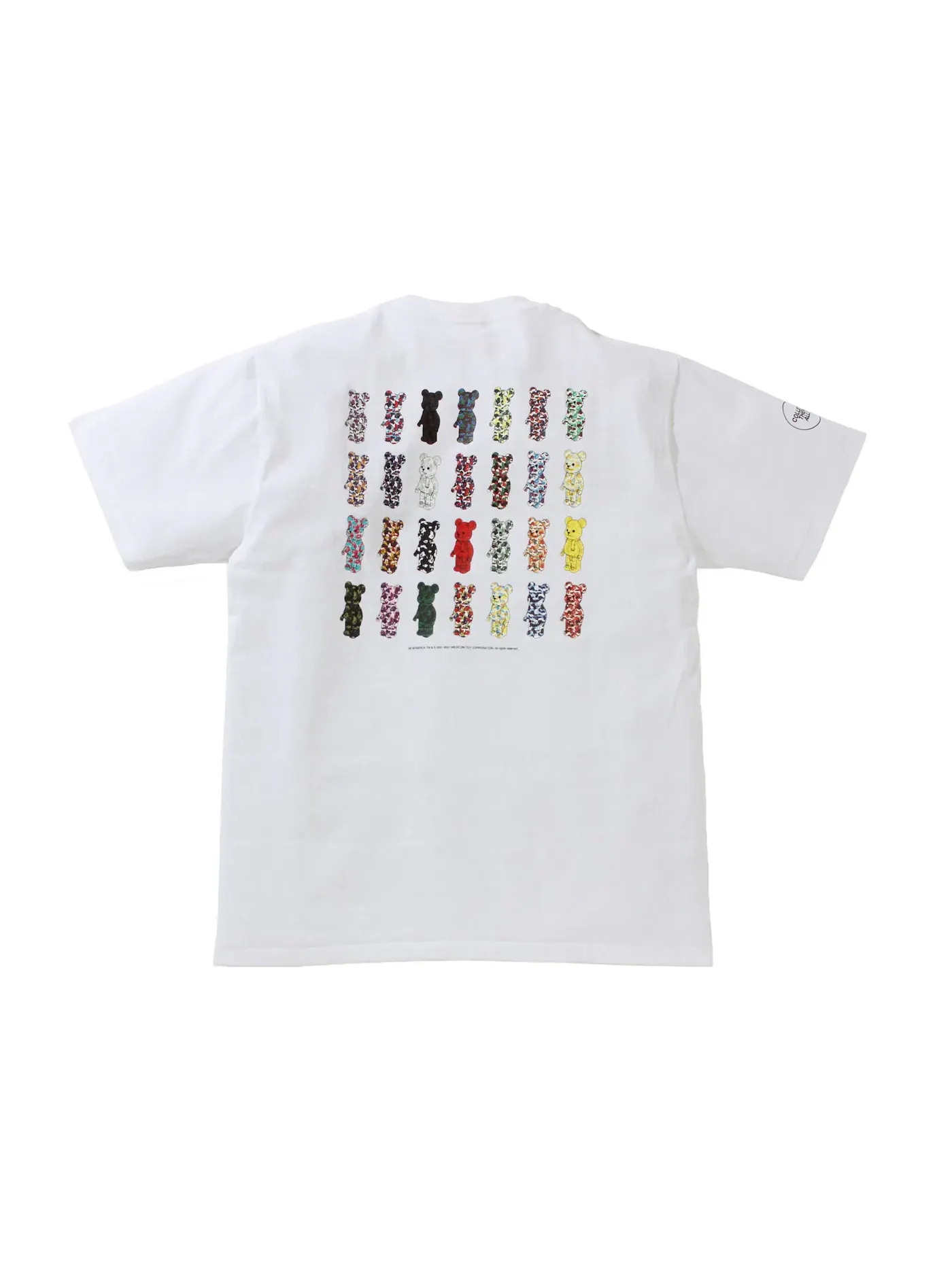 Мужская футболка с принтом BAPE x Bearbrick Camo Bear Tee BAPE — изображение 2 из 2, белый