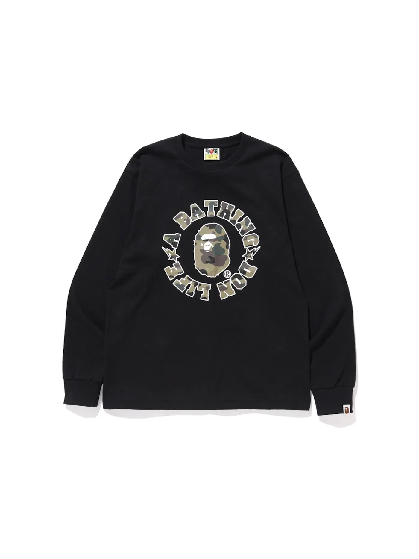 Мужская футболка с длинным рукавом Don Life BAPE — изображение 1 из 1, черный