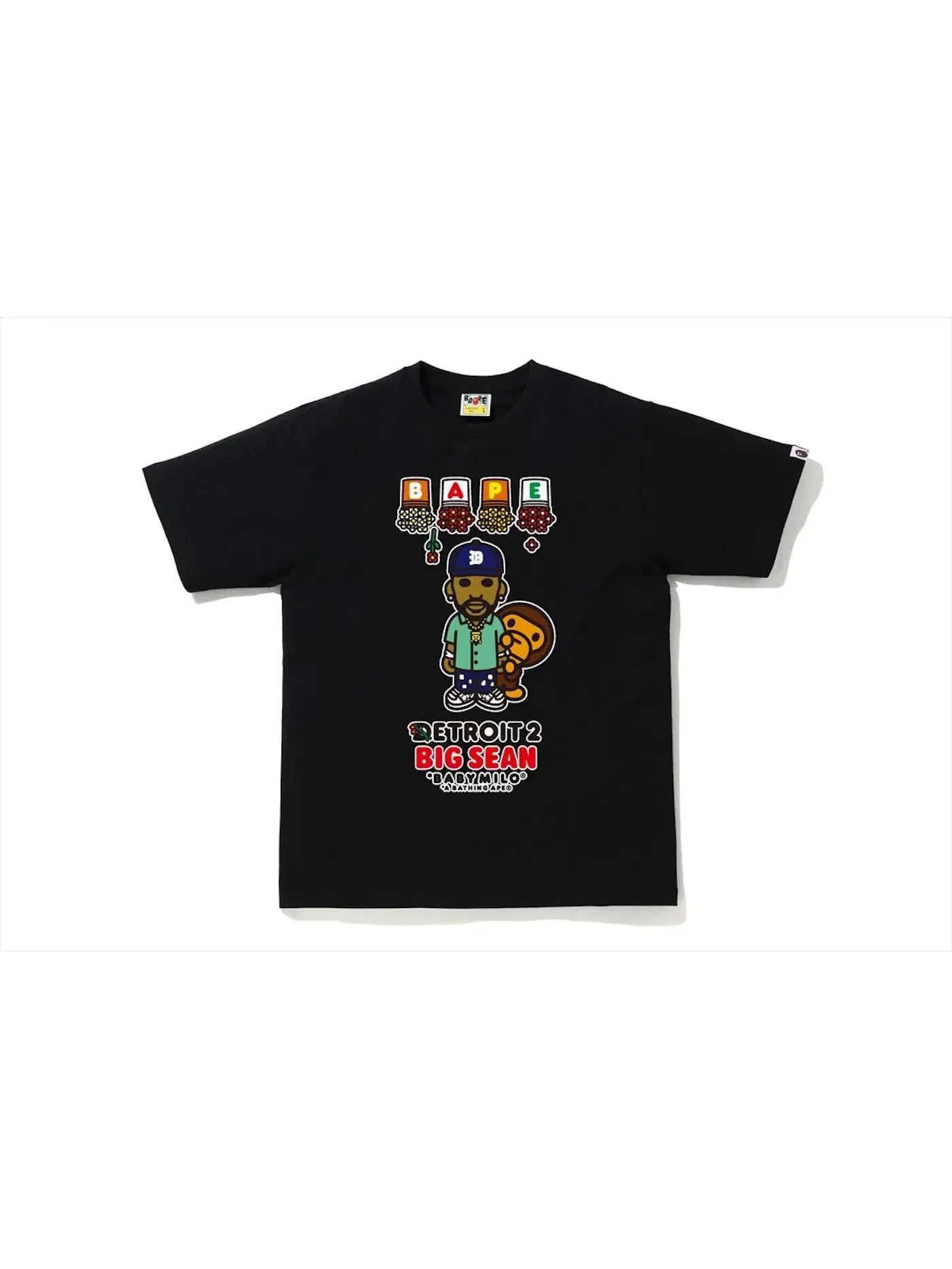 Мужская футболка с принтом BAPE x Big Sean Detroit 2 Baby Milo Tee BAPE — изображение 1 из 2, черный