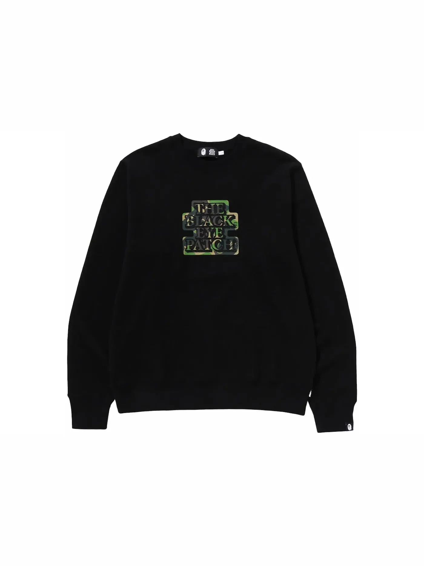 Мужской свитшот с принтом BAPE x Black Eye Patch Crewneck Sweat BAPE — изображение 1 из 1, черный