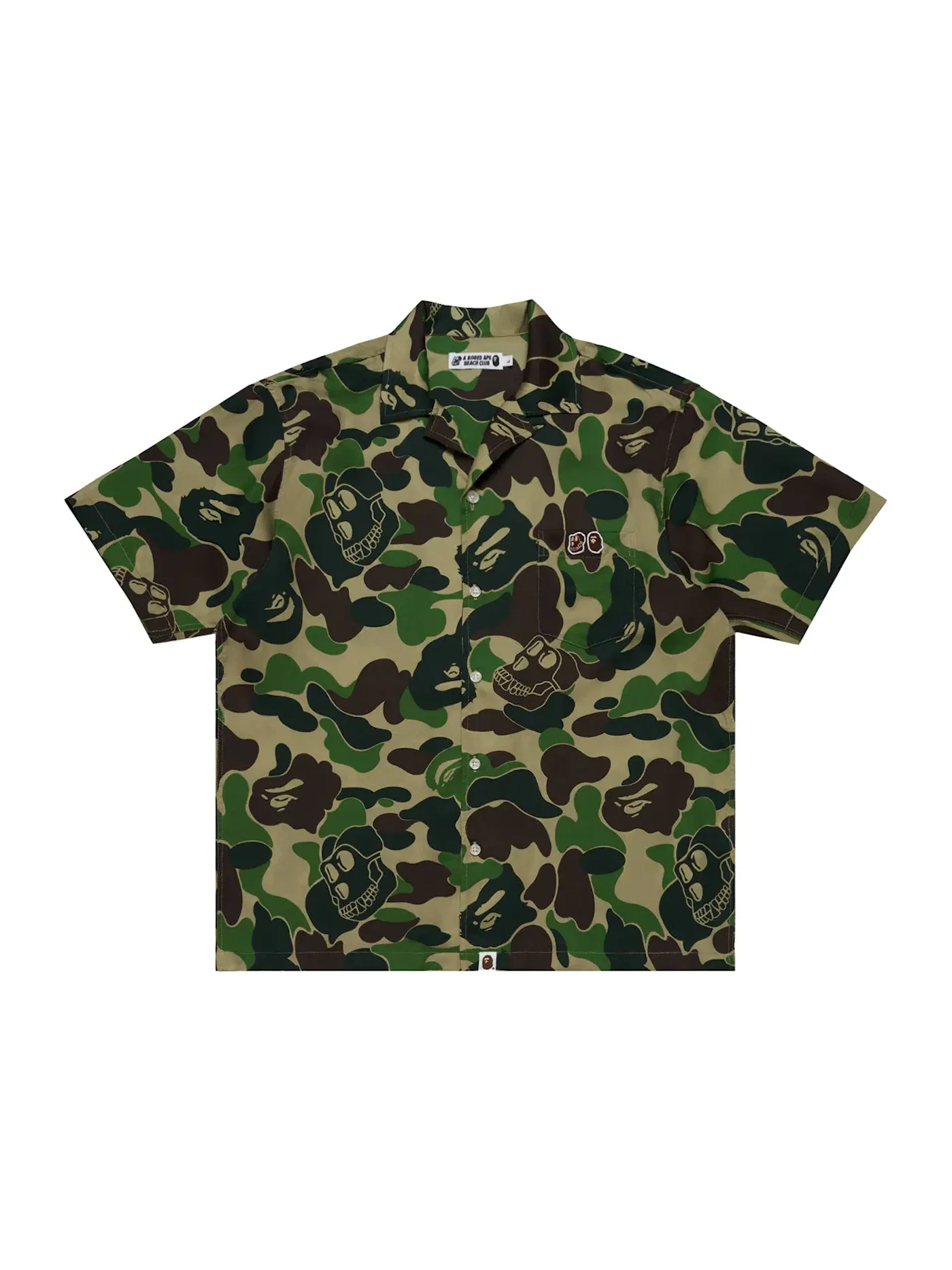 Мужская рубашка с принтом BAPE x Bored Ape Yacht Club Hawaiian Shirt — изображение 1 из 1, зеленый