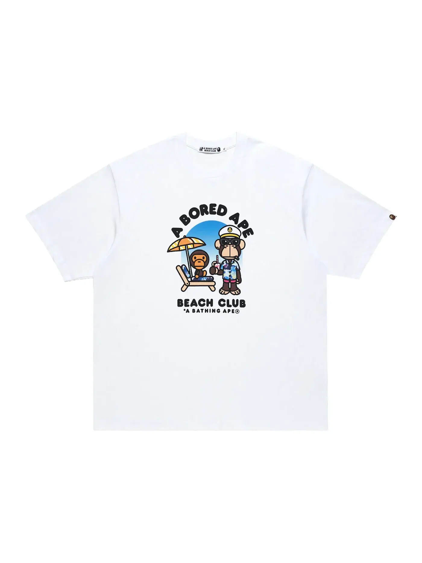 Мужская футболка с принтом BAPE x Bored Ape Yacht Club Resort Tee BAPE — изображение 1 из 1, белый