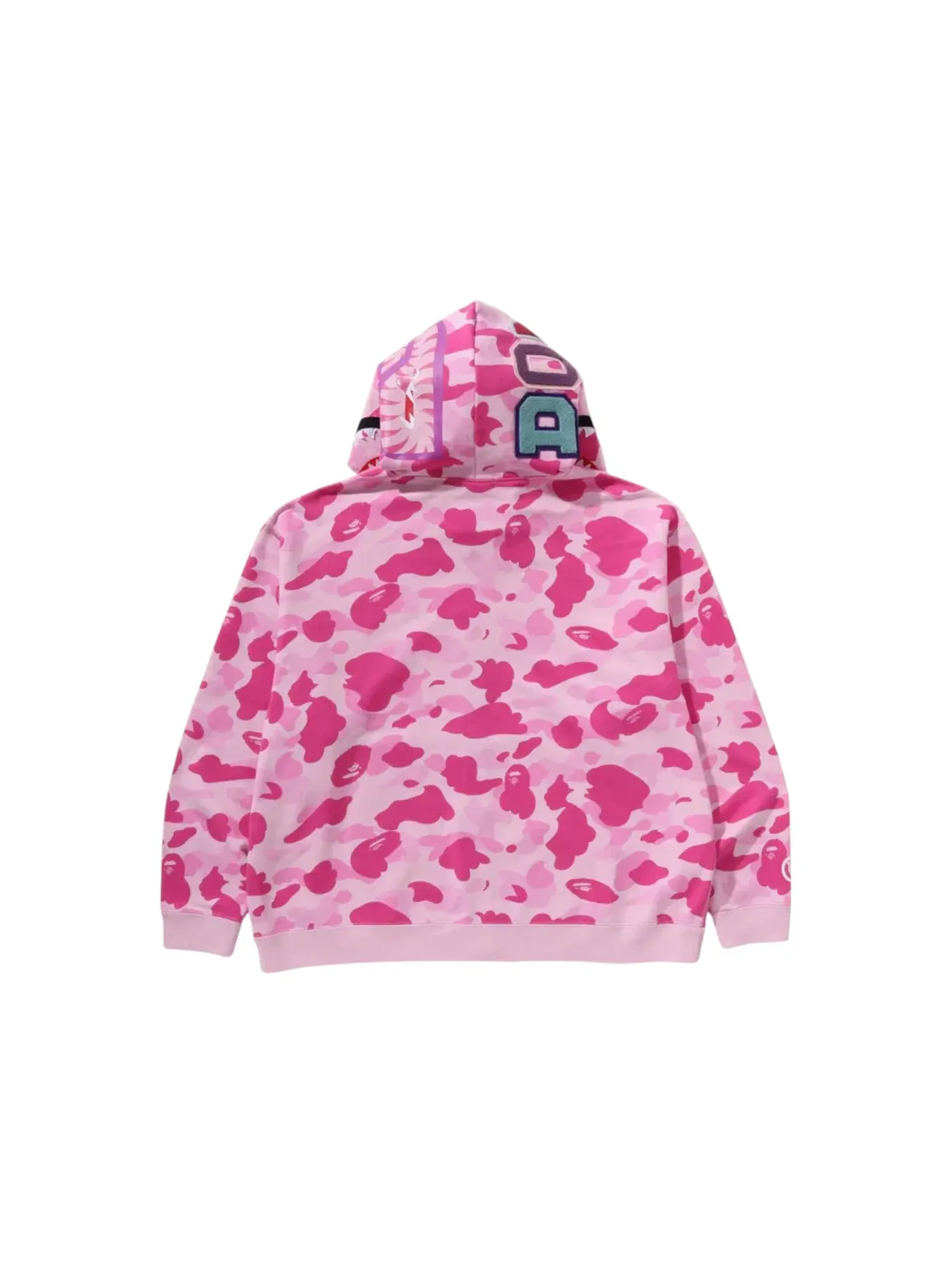 Мужская худи с принтом BAPE x Cactus Jack x Don Toliver Faux Fur Shark Zip Hoodie BAPE — изображение 2 из 2, розовый