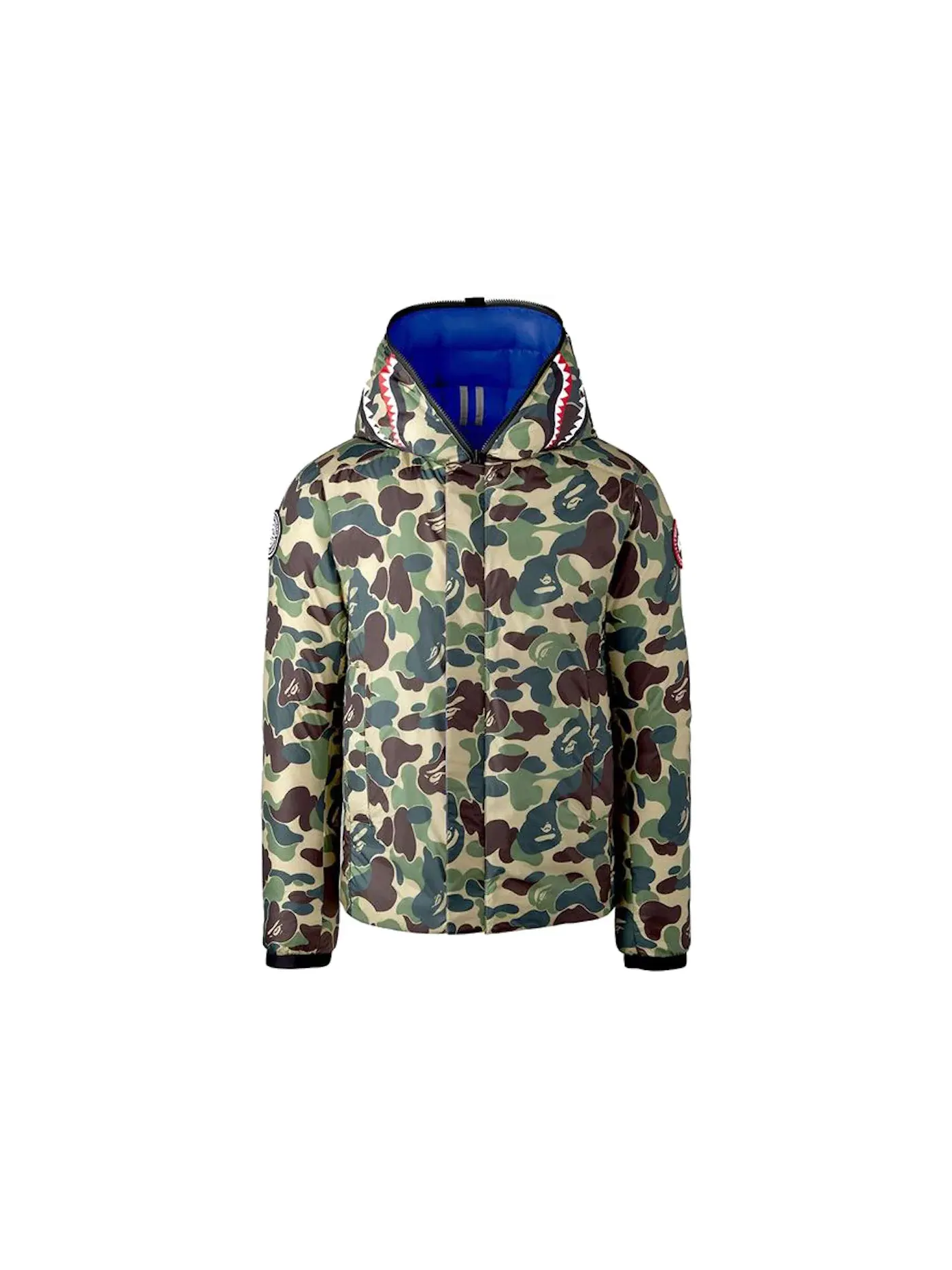 Мужская худи с камуфляжным принтом BAPE x Canada Goose x Concepts Crofton Shark Hoodie — изображение 1 из 3, синий