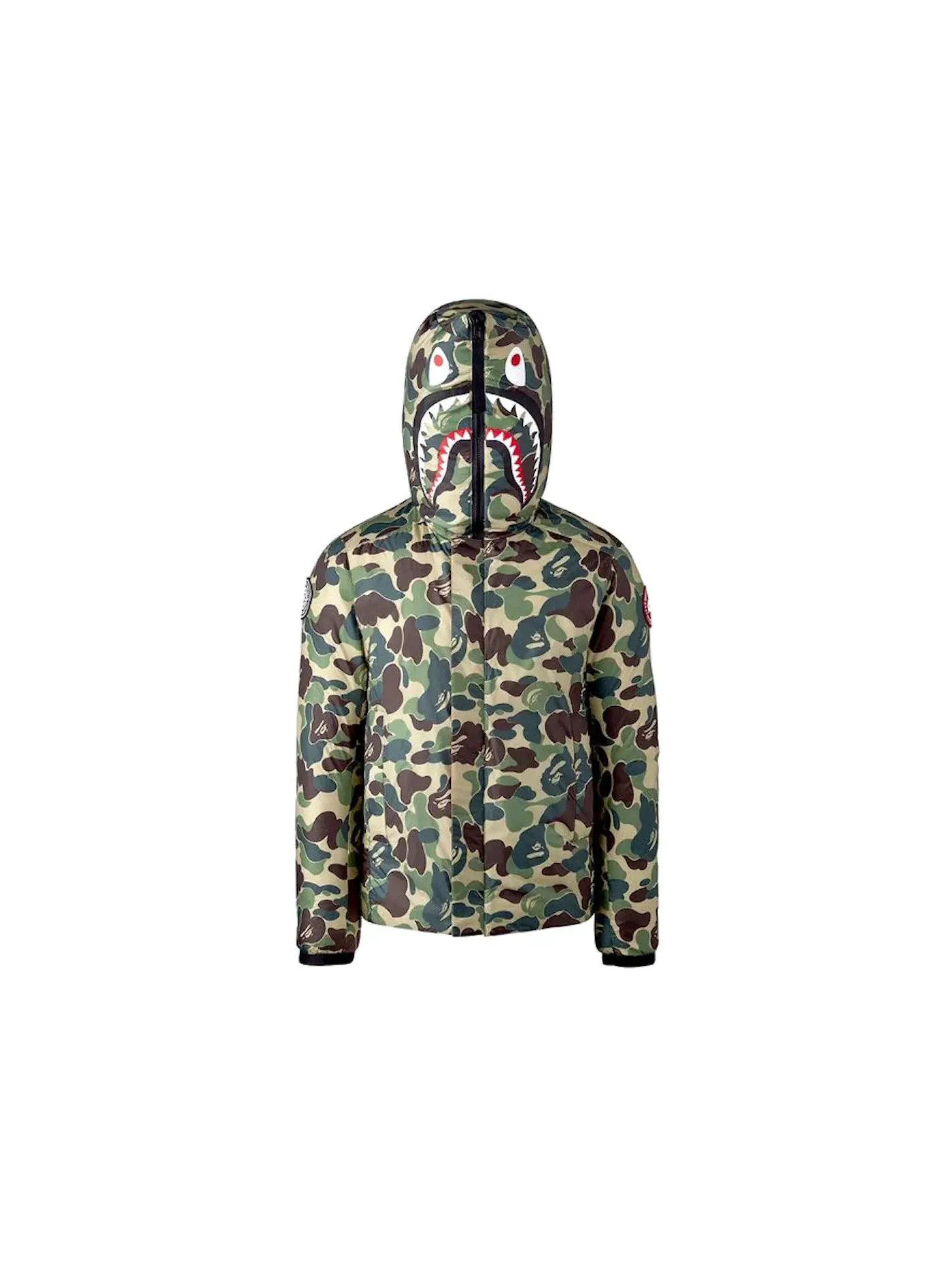 Мужская худи с камуфляжным принтом BAPE x Canada Goose x Concepts Crofton Shark Hoodie — изображение 2 из 3, синий