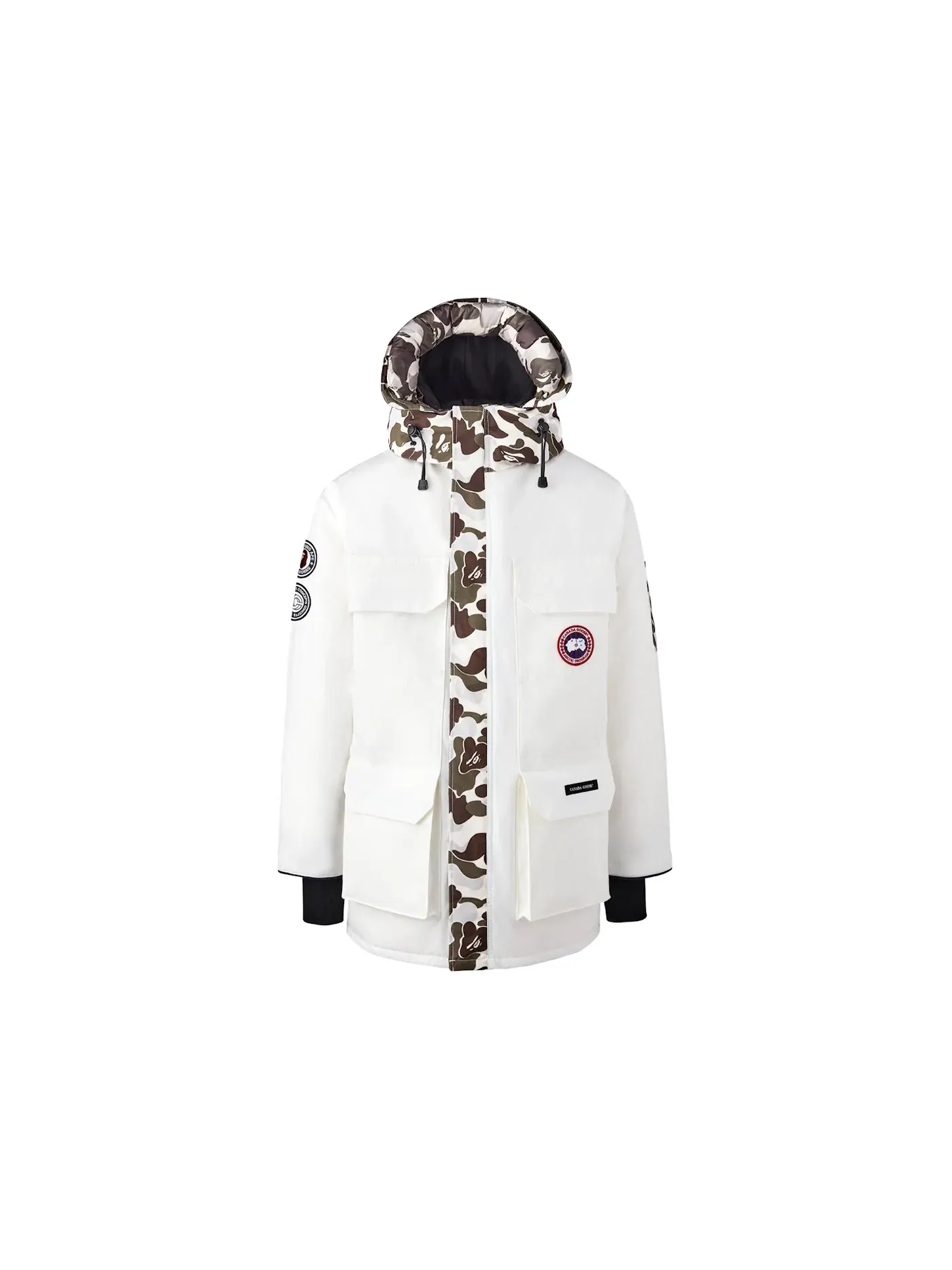 Мужская куртка с камуфляжным принтом BAPE x Canada Goose x Concepts Expedition Jacket BAPE — изображение 1 из 1, белый